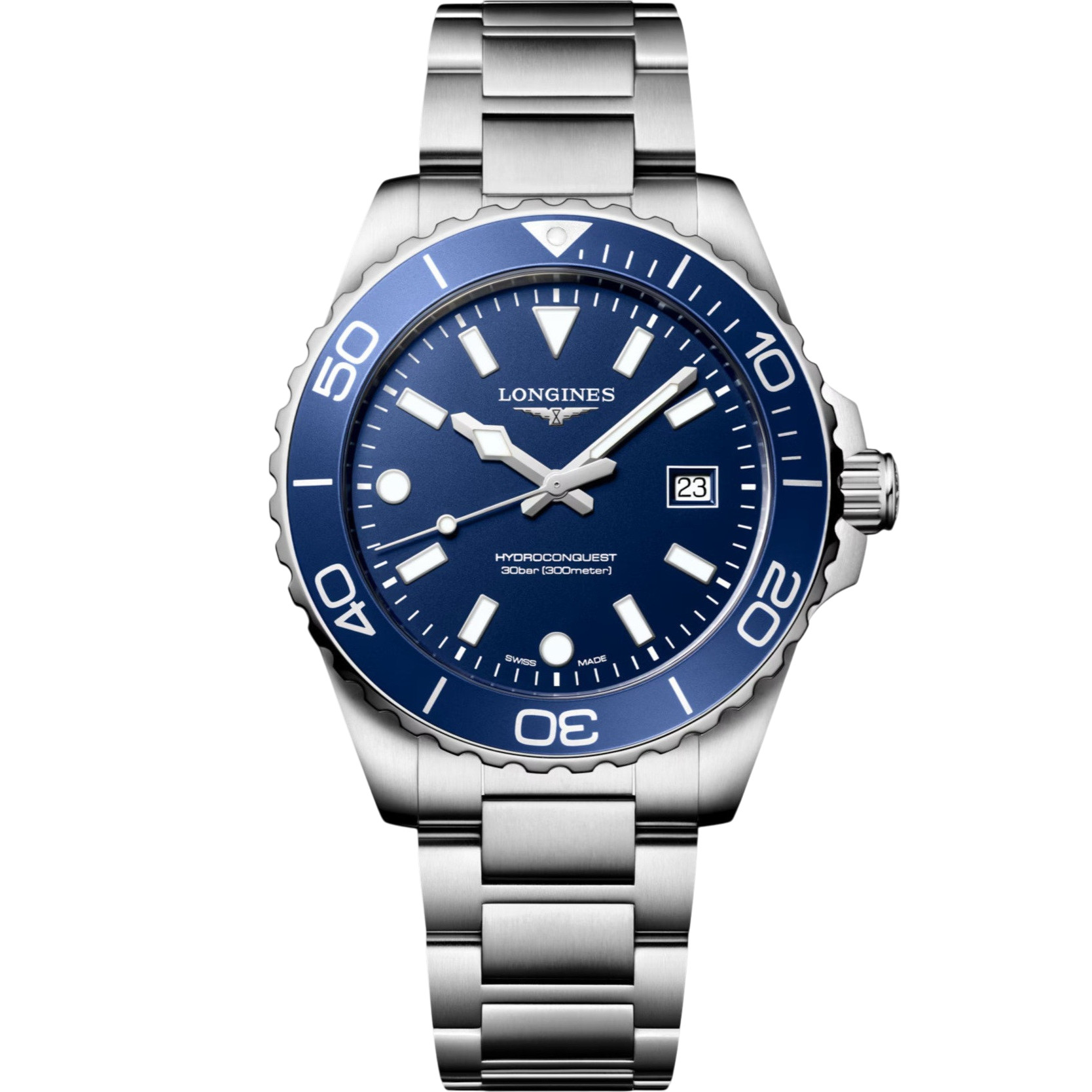 LONGINES HydroConquest Quartz Blue Dial 42mm Silver Stainless Steel Bracelet L37694966 - 