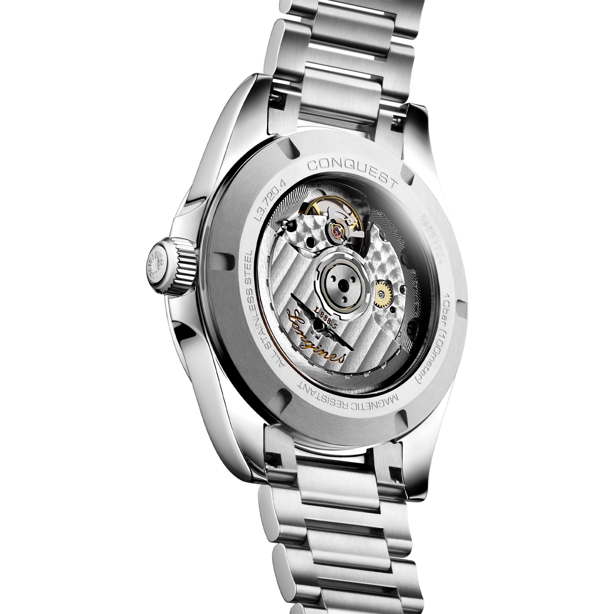 LONGINES Conquest Automatic Sunray Black Dial 38mm Silver Stainless Steel Bracelet L37204526 - 5