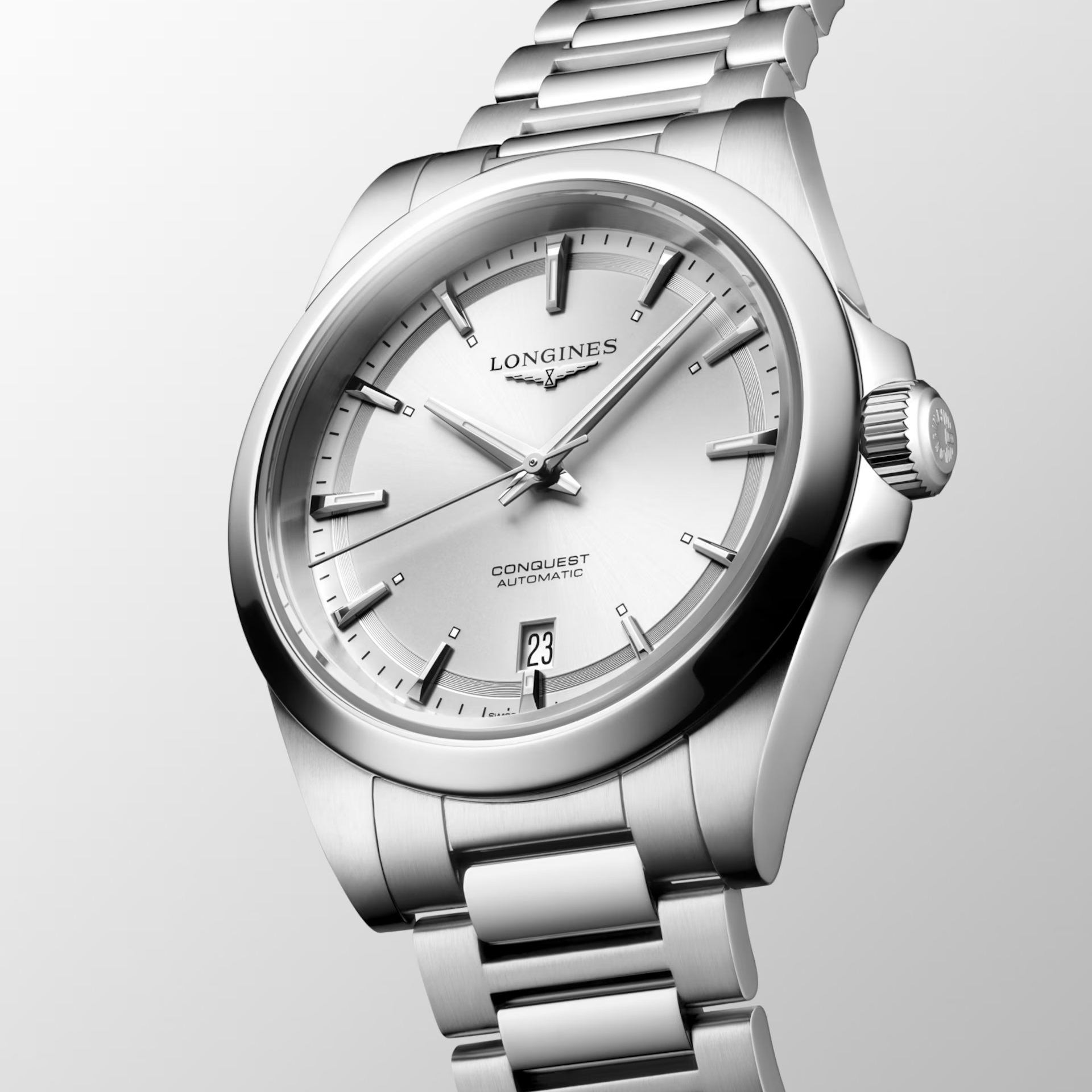 LONGINES Conquest Automatic Sunray Silver Dial 38mm Silver Stainless Steel Bracelet L37204726 - 4