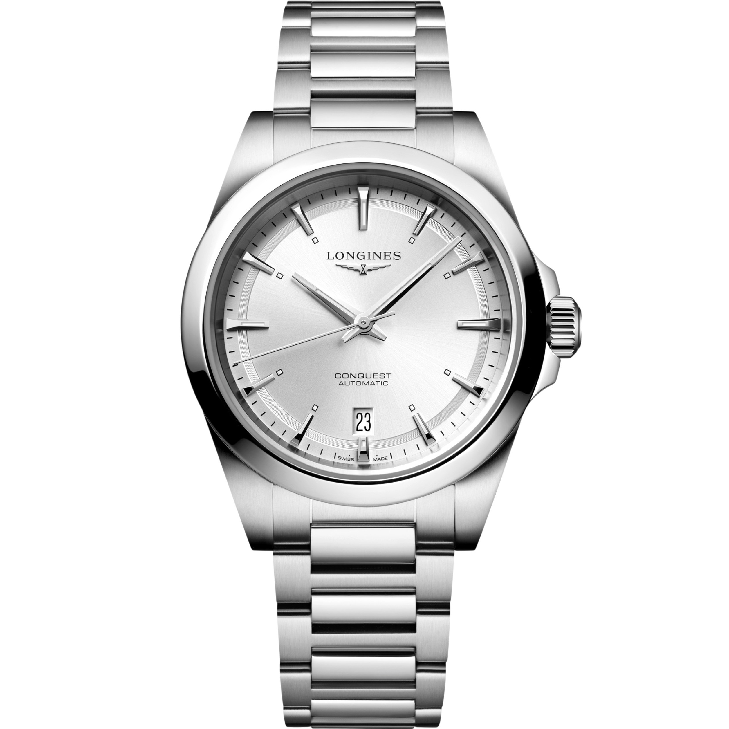 LONGINES Conquest Automatic Sunray Silver Dial 38mm Silver Stainless Steel Bracelet L37204726 - 