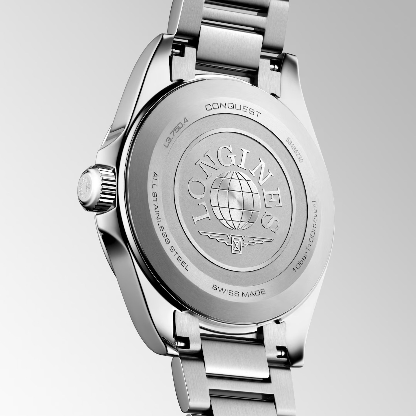 LONGINES Conquest Quartz White Sandblasted Dial 38mm Silver Stainless Steel Bracelet L37504126 - 