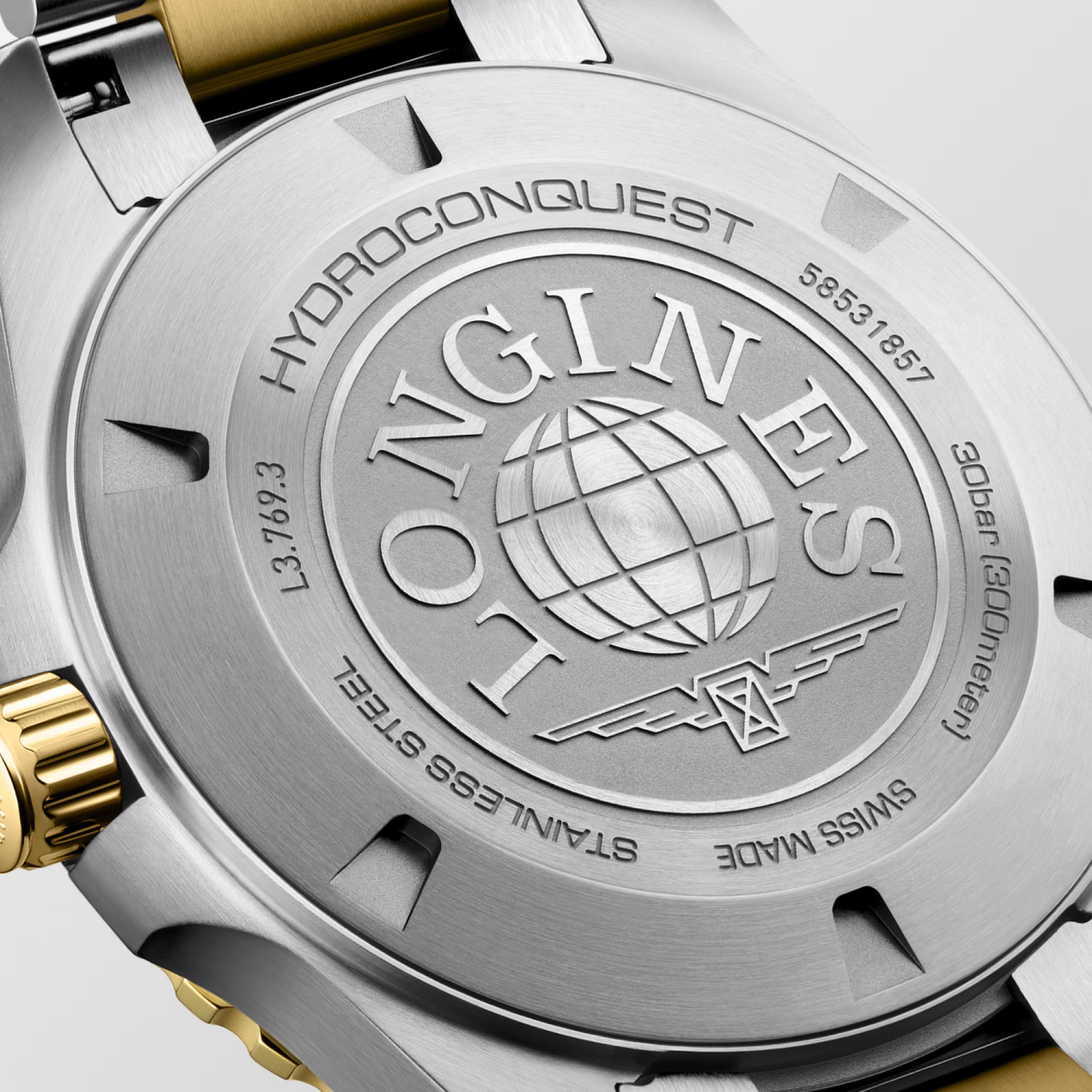 LONGINES HydroConquest Quartz Black Dial 42mm Two-Tone Gold Stainless Steel Bracelet L37693567 - 3