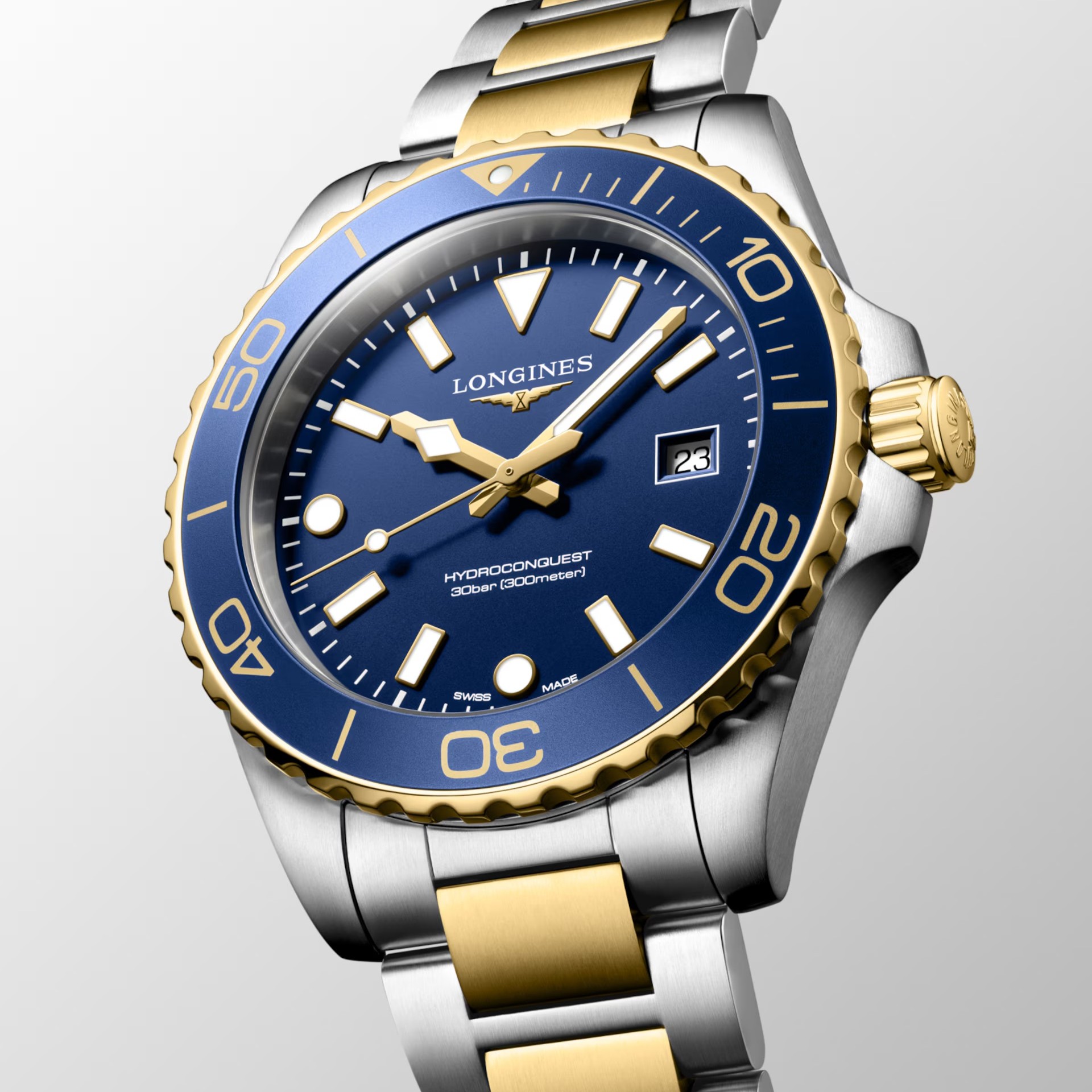 LONGINES HydroConquest Quartz Blue Dial 42mm Two-Tone Gold Stainless Steel Bracelet L37693967 - 4