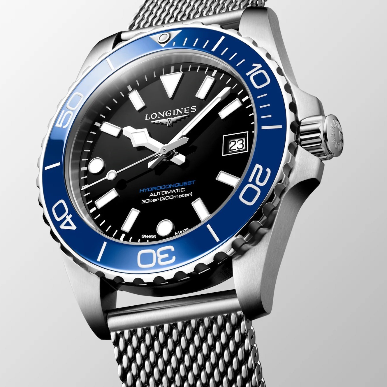 LONGINES HydroConquest Ceramic Automatic Black Dial 39mm Silver Stainless Steel Milanese Bracelet L37794906 - 4