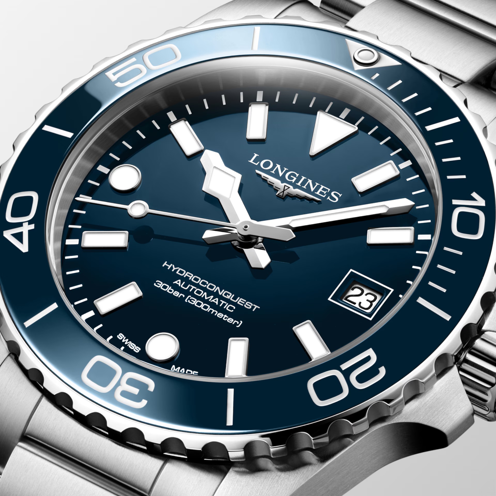 LONGINES HydroConquest Ceramic Automatic Blue Dial 39mm Silver Stainless Steel Bracelet L37794966 - 4