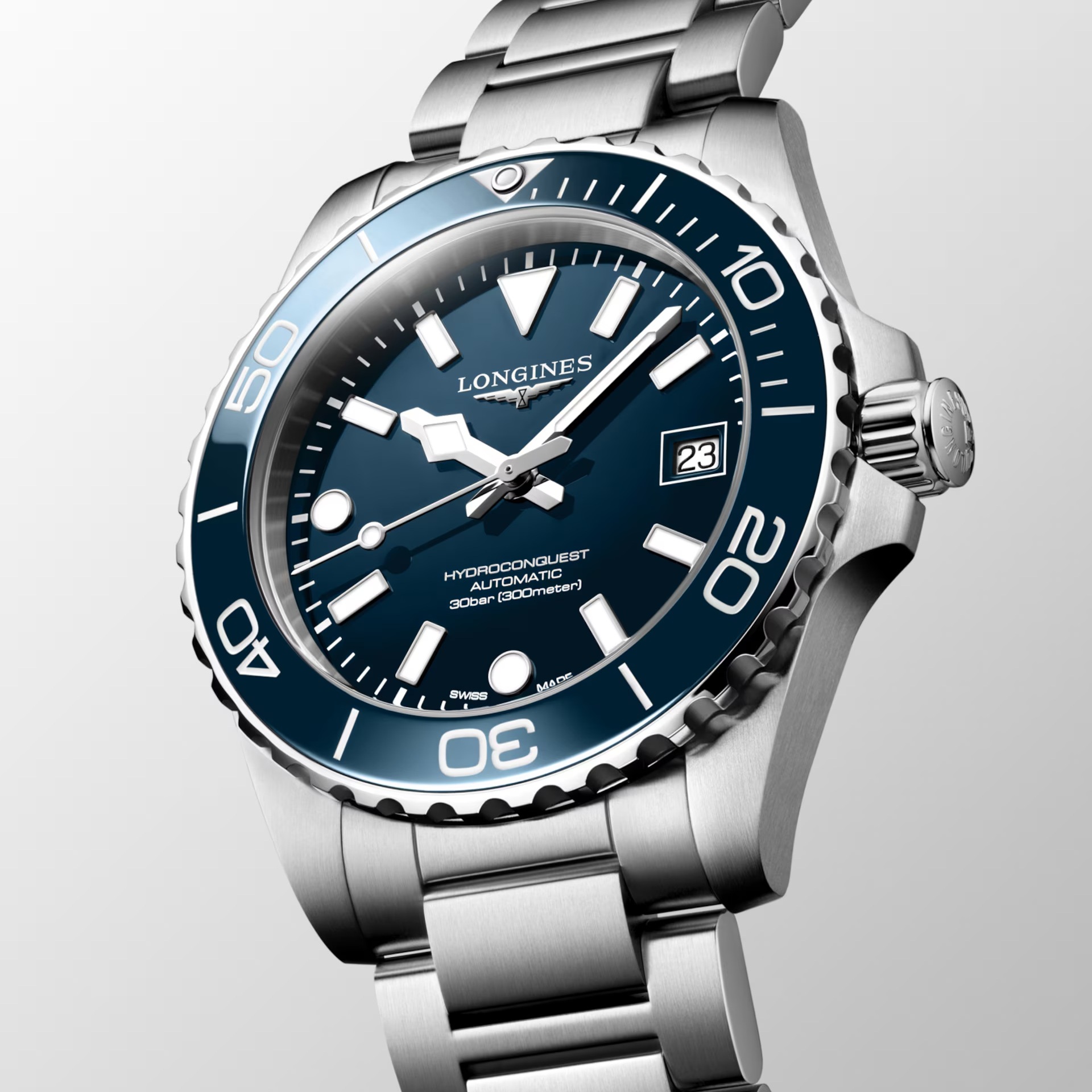 LONGINES HydroConquest Ceramic Automatic Blue Dial 39mm Silver Stainless Steel Bracelet L37794966 - 