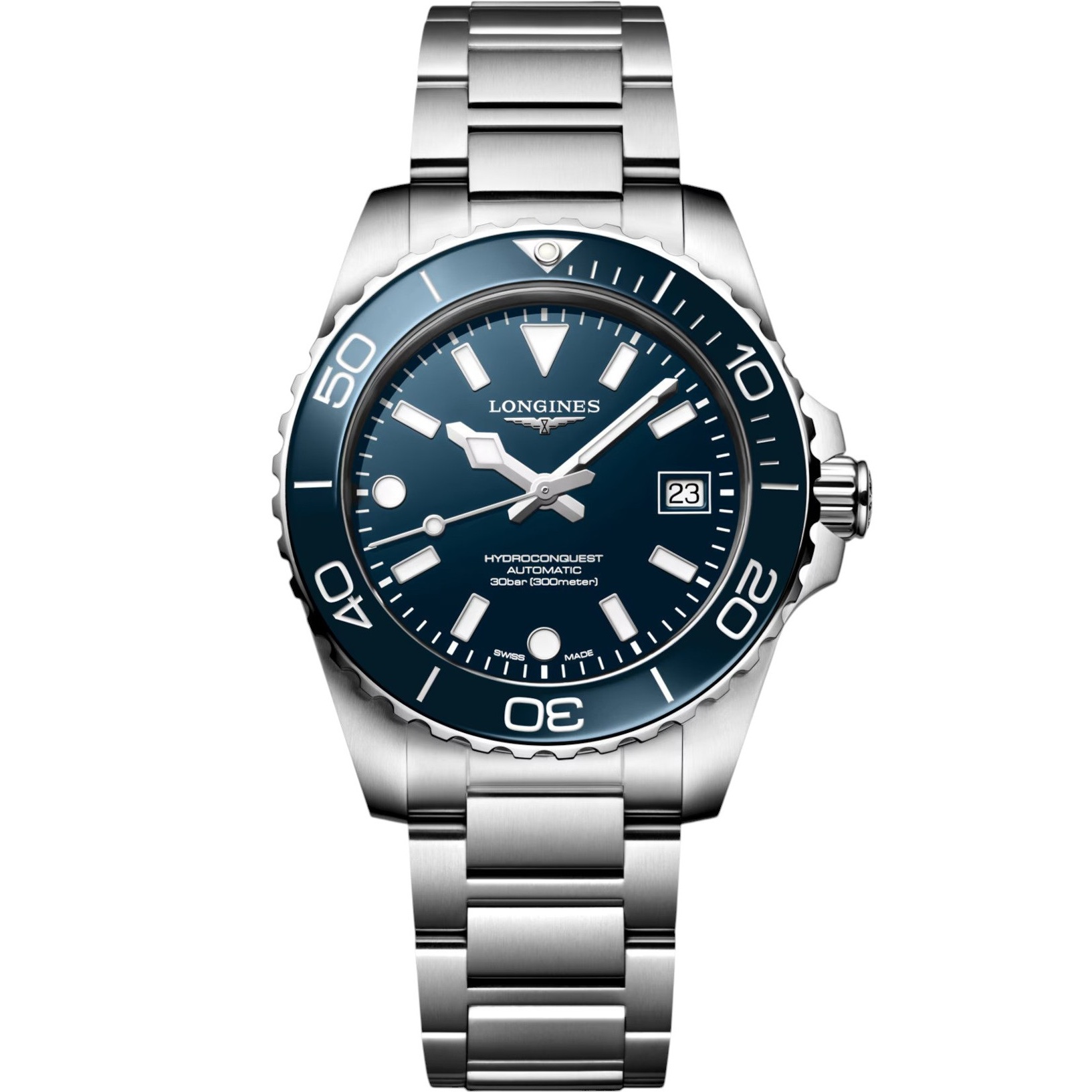 LONGINES HydroConquest Ceramic Automatic Blue Dial 39mm Silver Stainless Steel Bracelet L37794966 - 