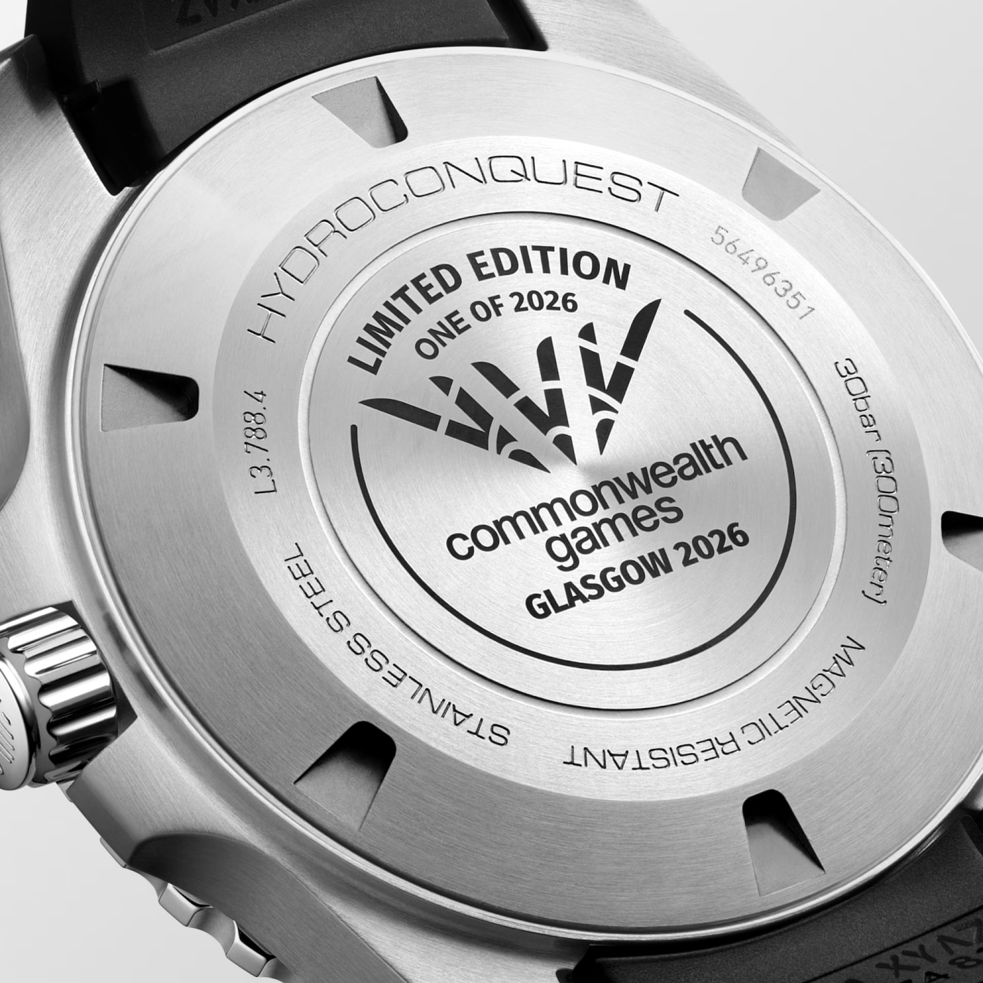 LONGINES HydroConquest 2026 Commonwealth Games Limited Edition Teal Gradient Dial 42mm Automatic Silver Stainless Steel Black Rubber Strap L37884099 - 3