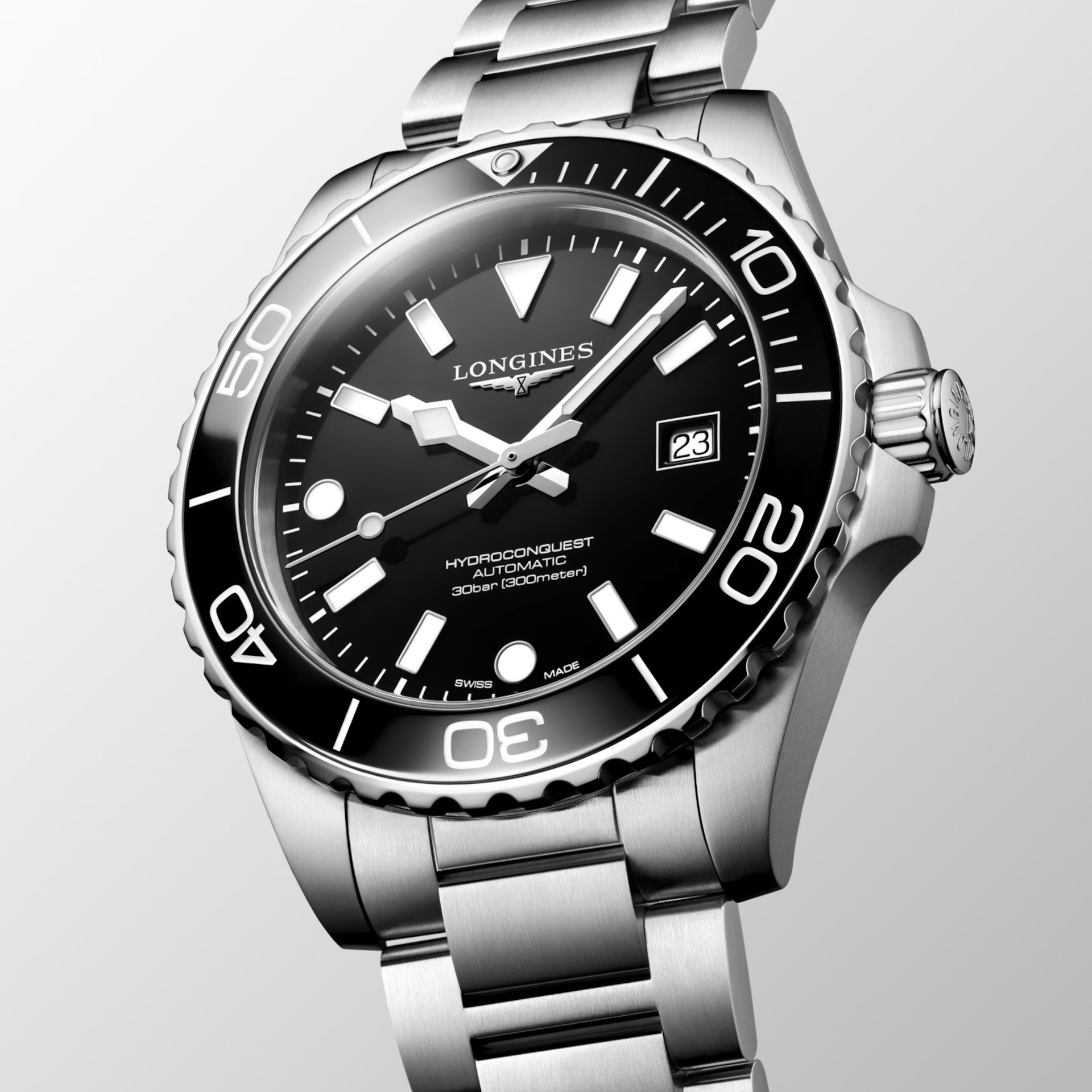 LONGINES HydroConquest Ceramic Automatic Black Dial 42mm Silver Stainless Steel Bracelet L37884566 - 4