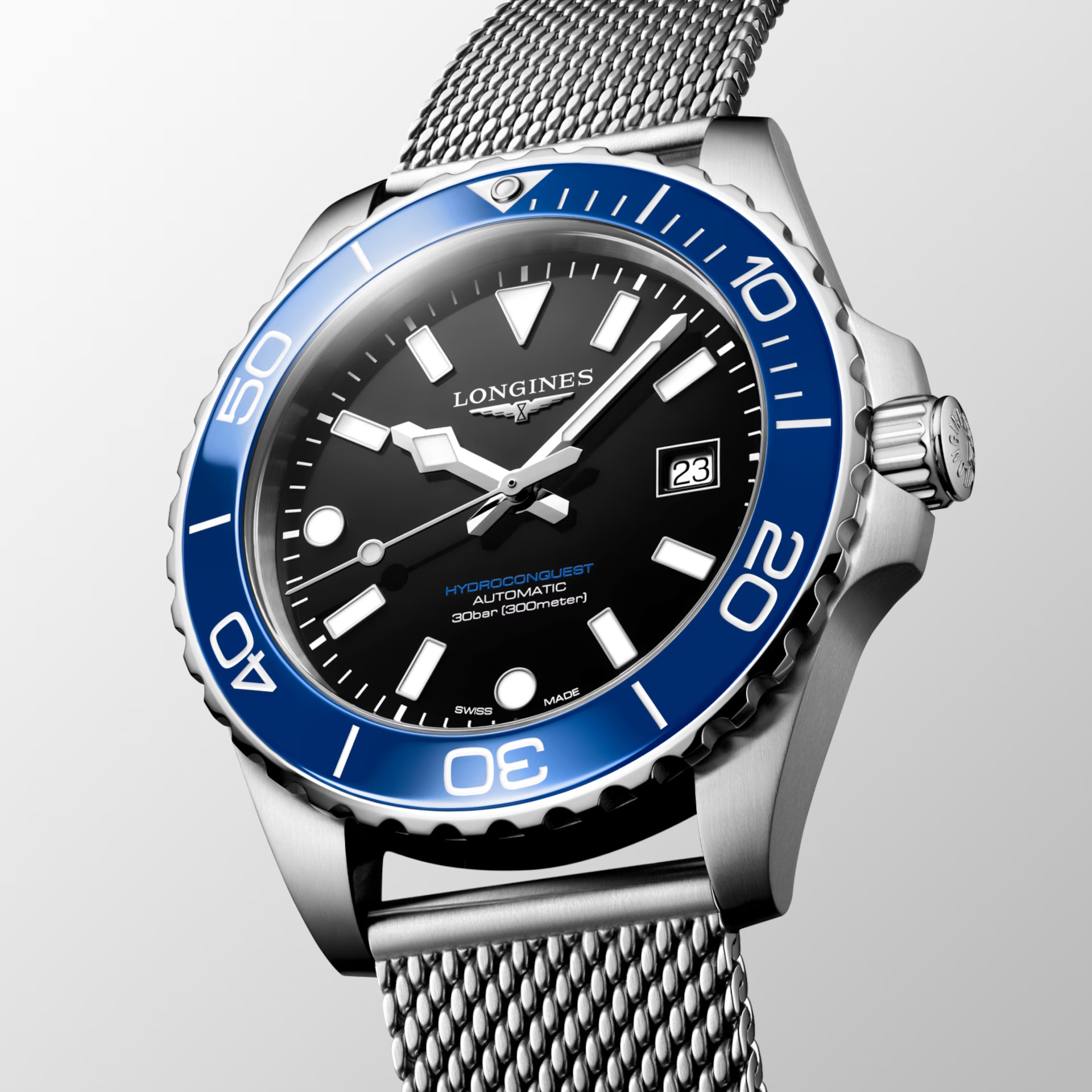 LONGINES HydroConquest Ceramic Automatic Black Dial 42mm Silver Stainless Steel Milanese Bracelet L37884906 - 4