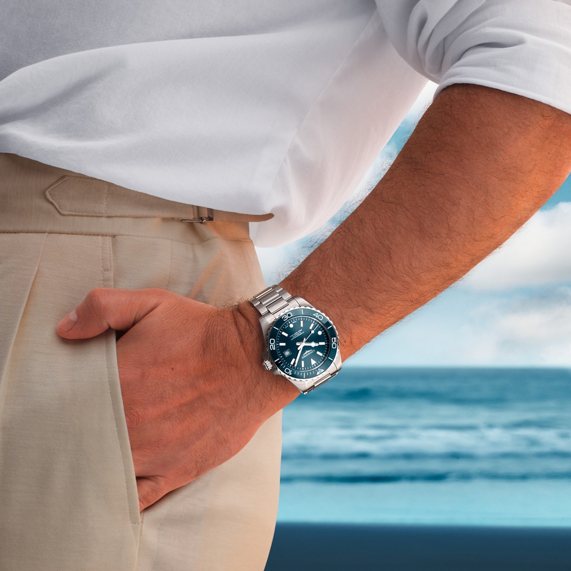 LONGINES HydroConquest Ceramic Automatic Blue Dial 42mm Silver Stainless Steel Bracelet L37884966 - 5