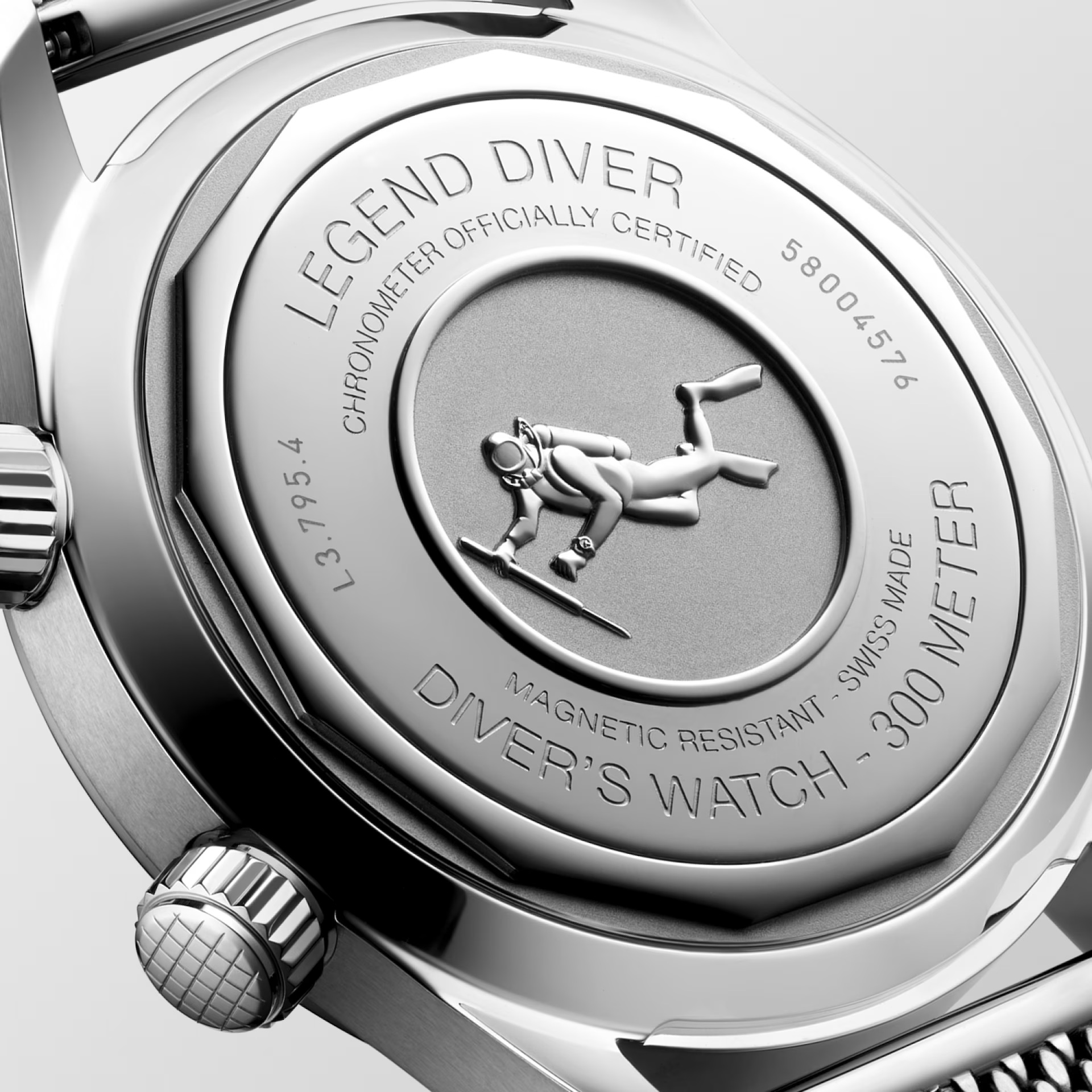 LONGINES Legend Diver 59 Black Grained Dial 42mm Automatic Silver Stainless Steel Bracelet L37954599 - 3