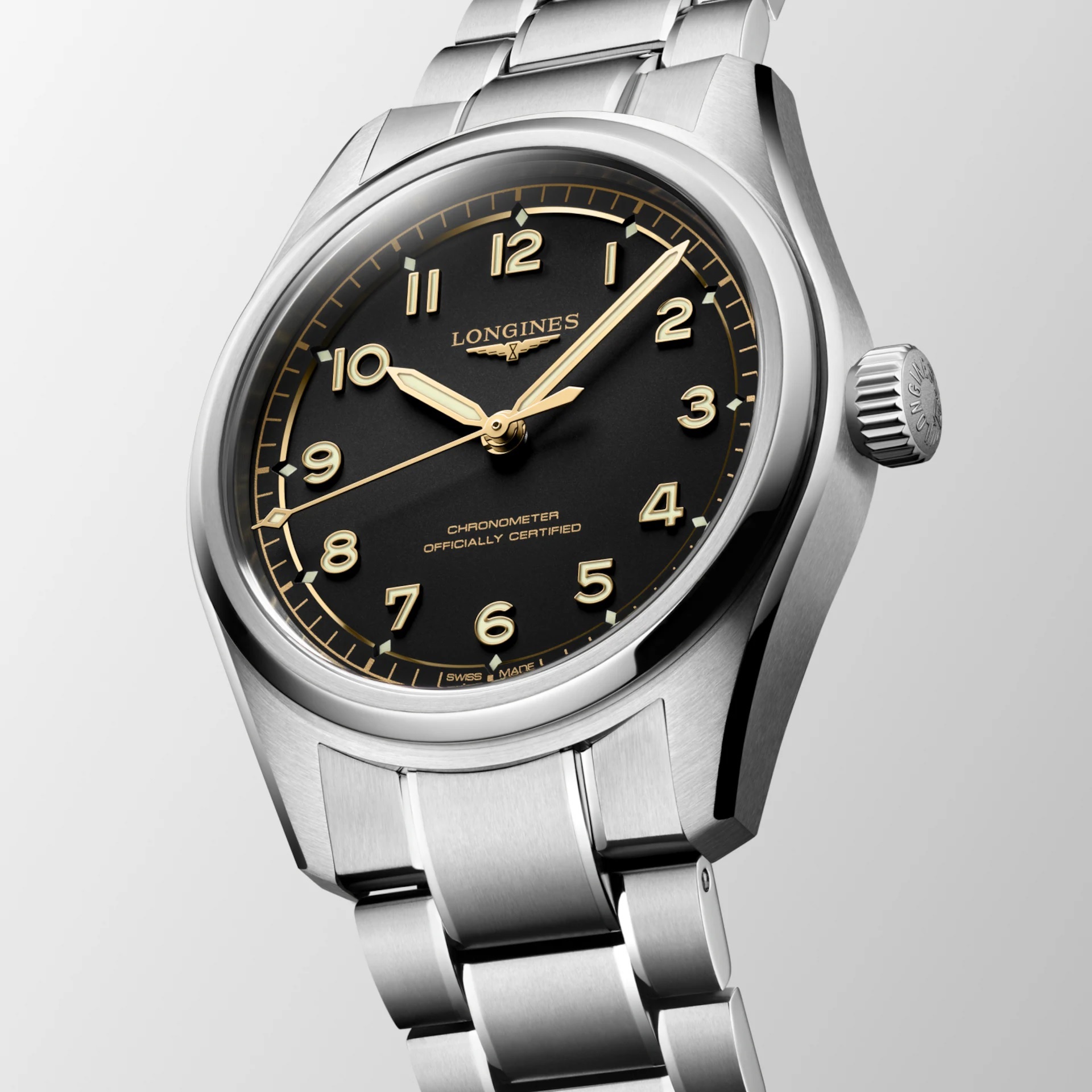 LONGINES Spirit Pilot Automatic Black Dial 39mm Silver Stainless Steel Bracelet L38094536 - 4