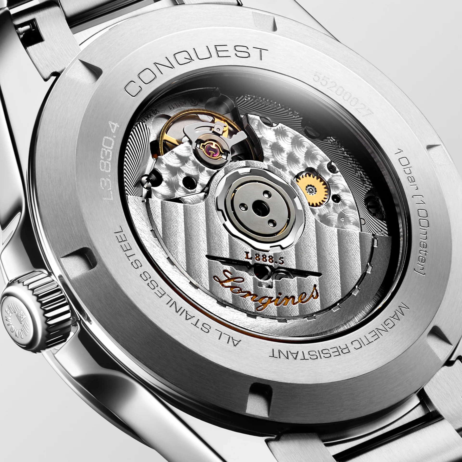 LONGINES Conquest Automatic Sunray Brown Dial 41mm Silver Stainless Steel Bracelet L38304626 - 8