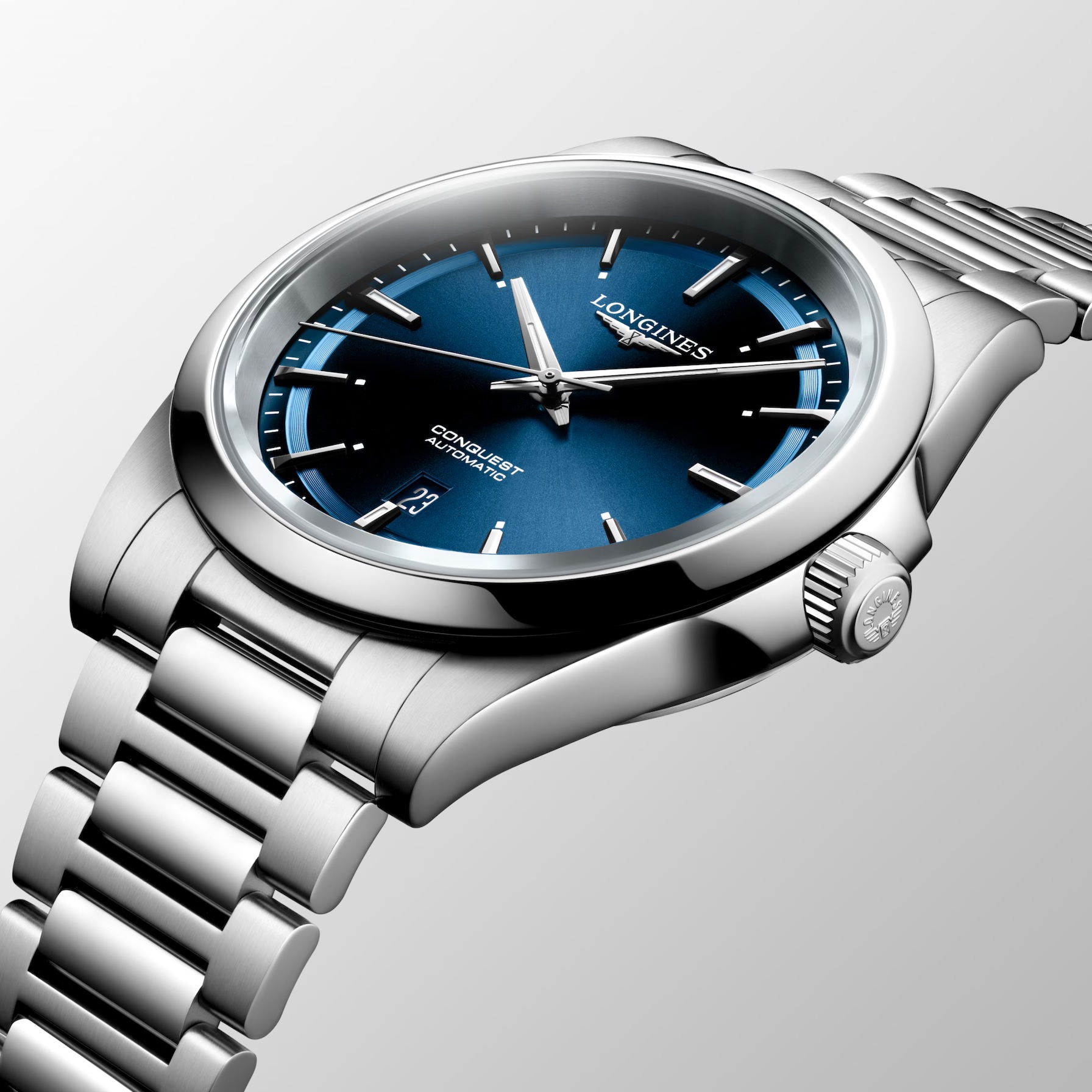 LONGINES Conquest Automatic Sunray Blue Dial 41mm Silver Stainless Steel Bracelet L38304926 - 5