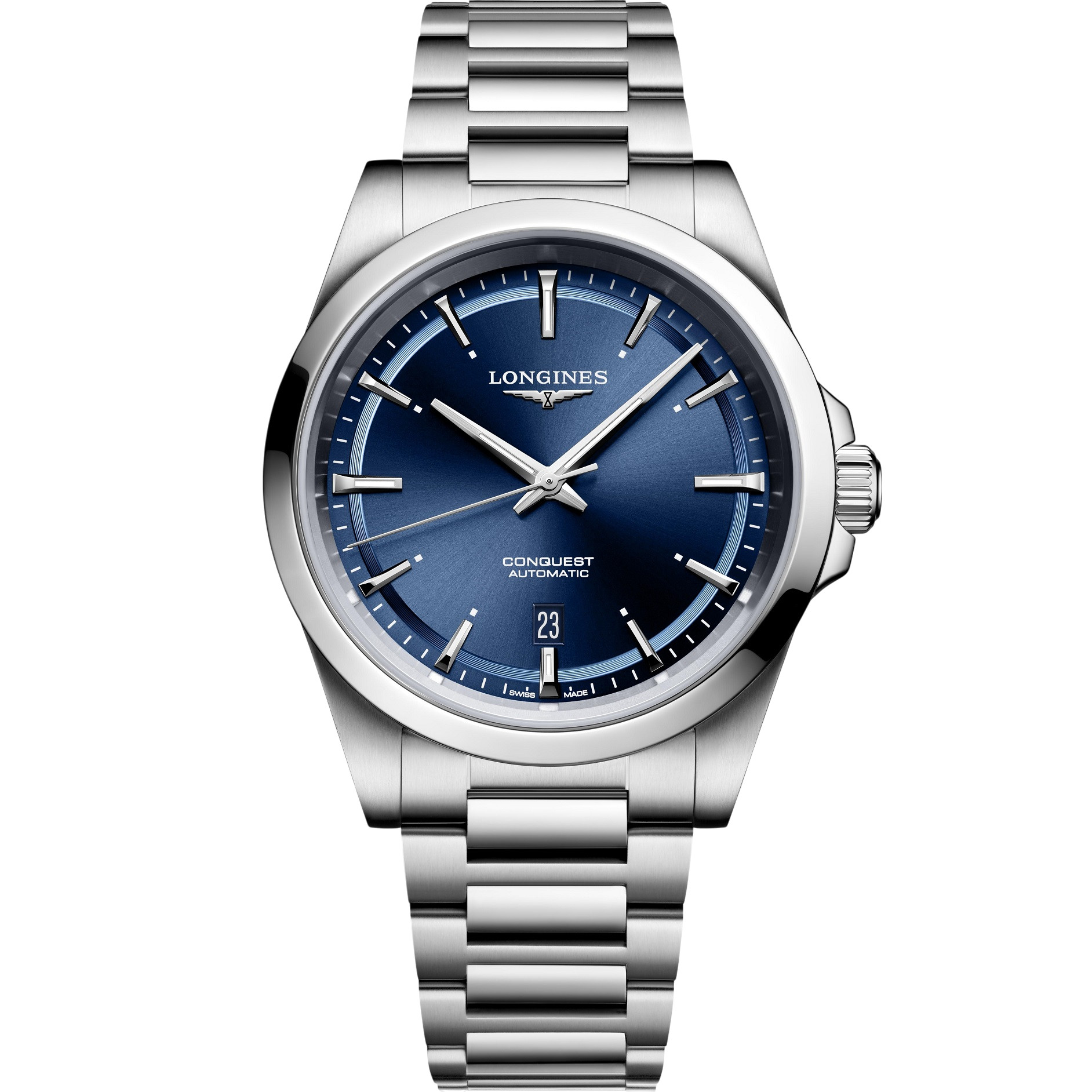 LONGINES Conquest Automatic Sunray Blue Dial 41mm Silver Stainless Steel Bracelet L38304926 - 