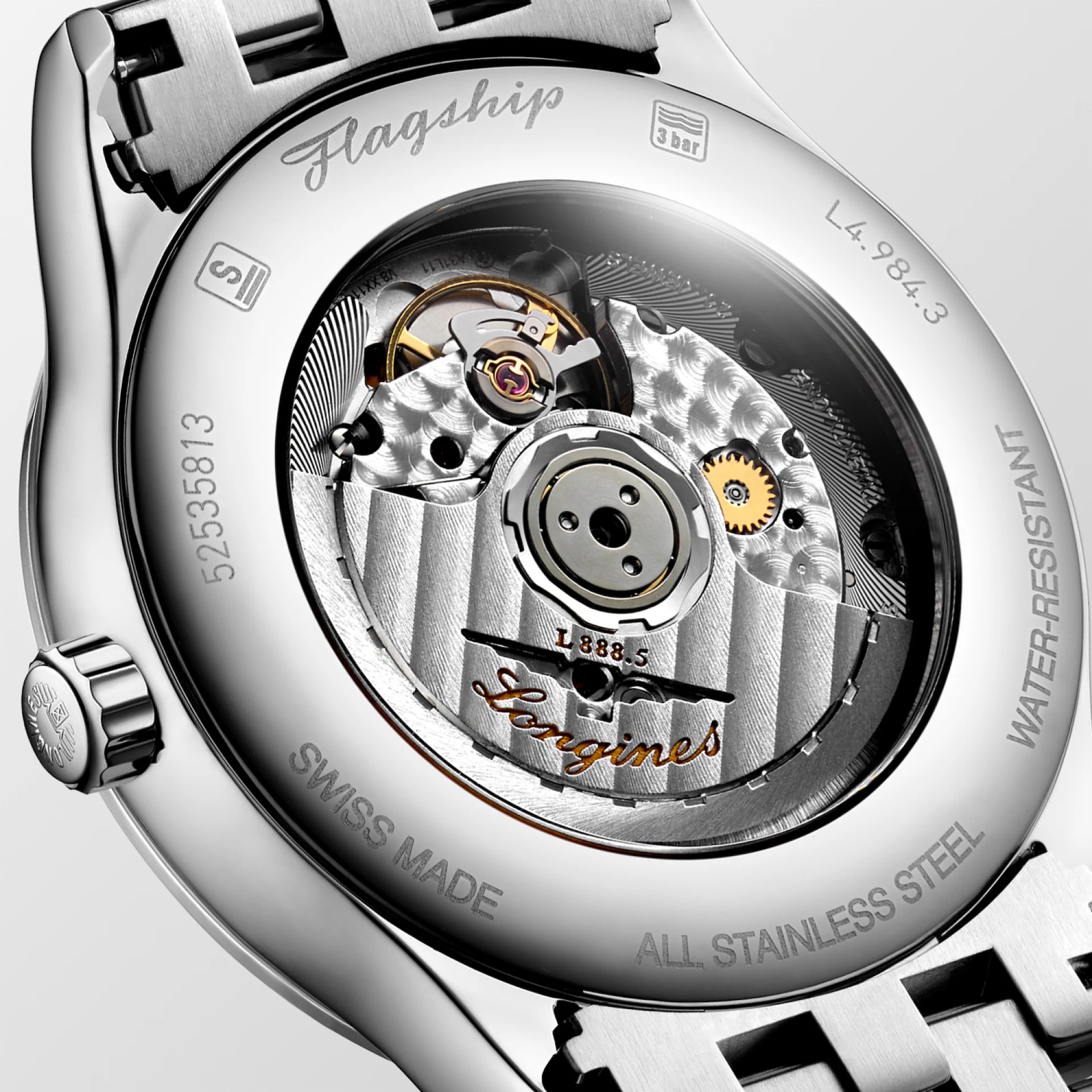 LONGINES Flagship Classic Automatic Black Dial 40mm Silver Stainless Steel Bracelet L49844596 - 4