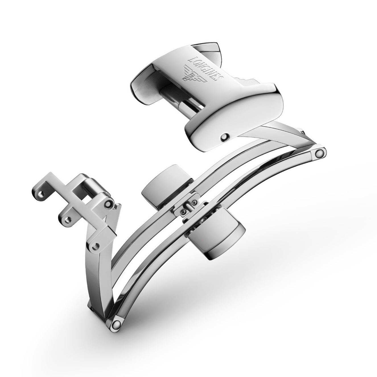 LONGINES Official Butterfly Clasp 18mm Silver Stainless Steel L639119706 - 