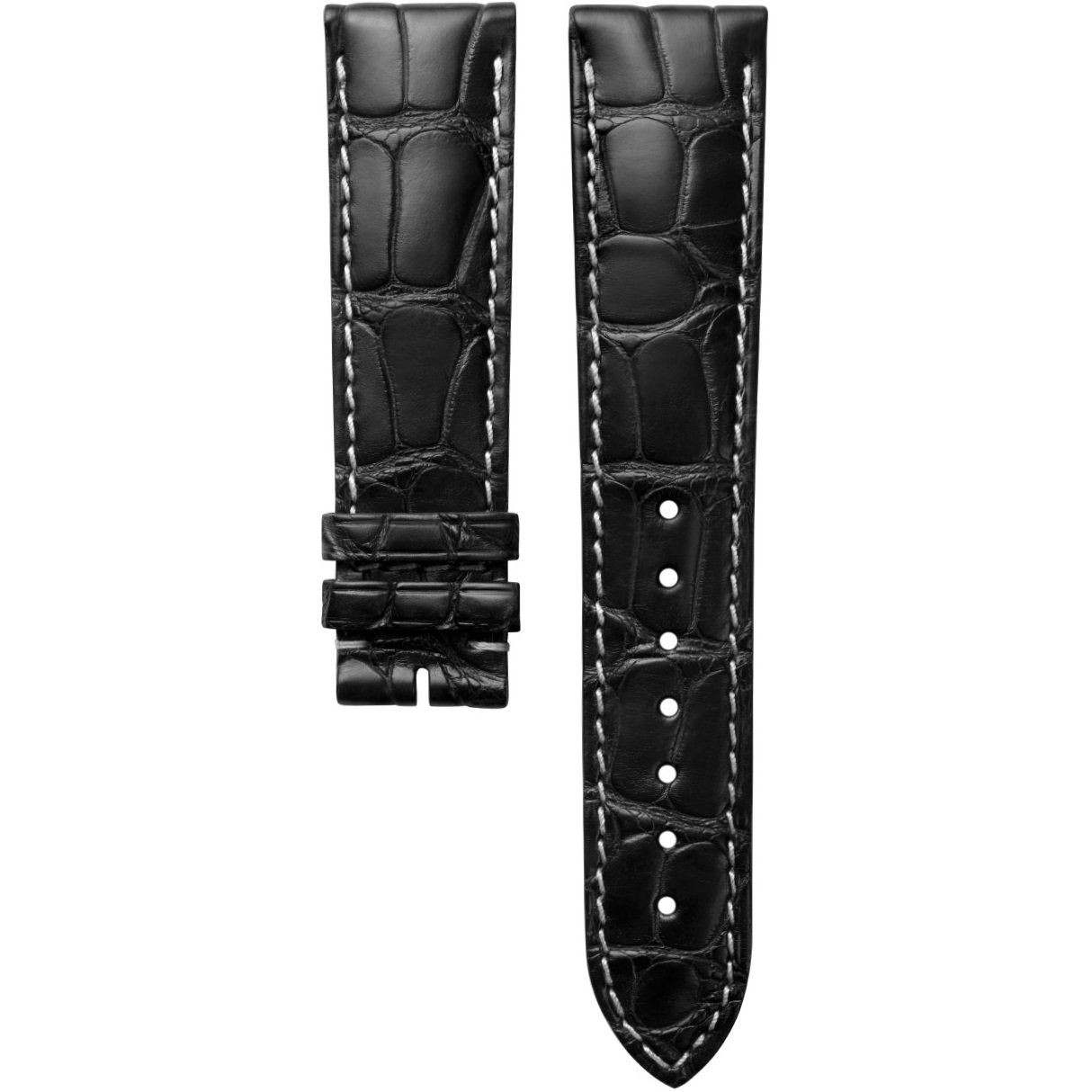 LONGINES Official Alligator Strap 20-18mm Black Leather Without Clasp L682120102 - 