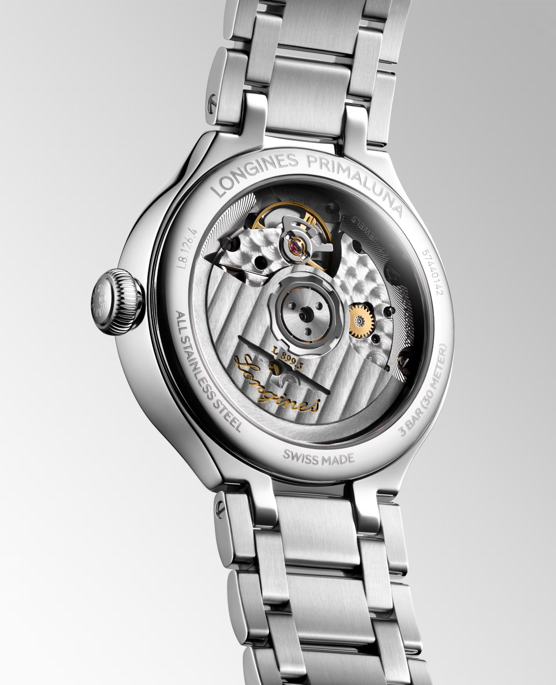 LONGINES PrimaLuna Moonphase Automatic Silver Dial 34mm Silver Stainless Steel Bracelet L81264716 - 5