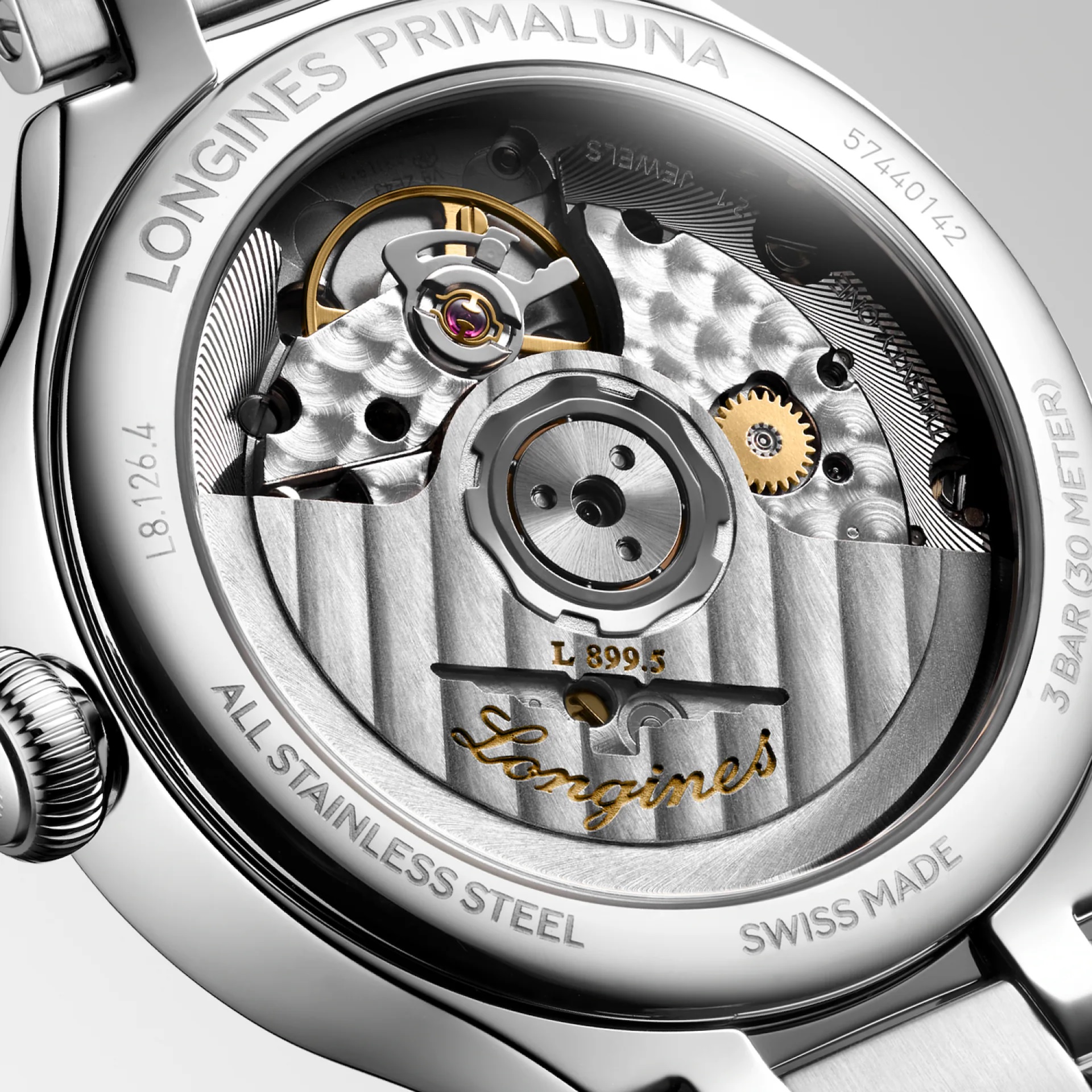 LONGINES PrimaLuna Moonphase Automatic Silver Dial 34mm Silver Stainless Steel Bracelet L81264716 - 3