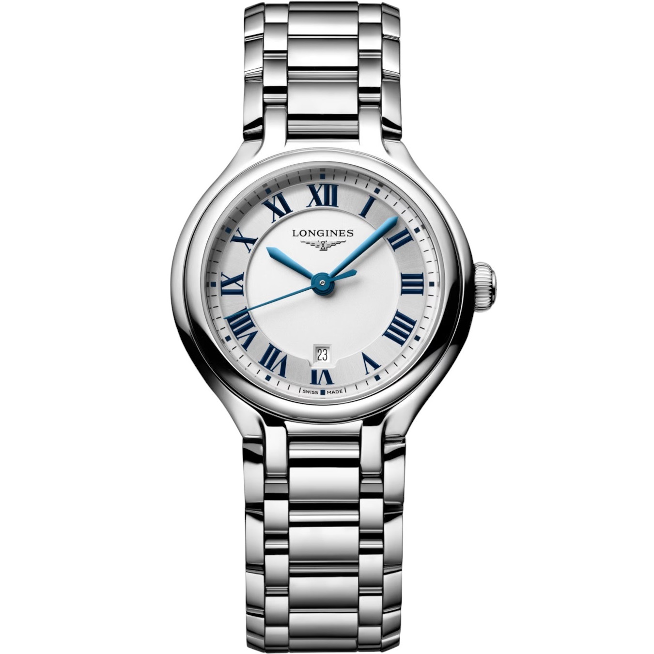 LONGINES PrimaLuna Quartz Silver Dial 30mm Silver Stainless Steel Bracelet L81424716 - 