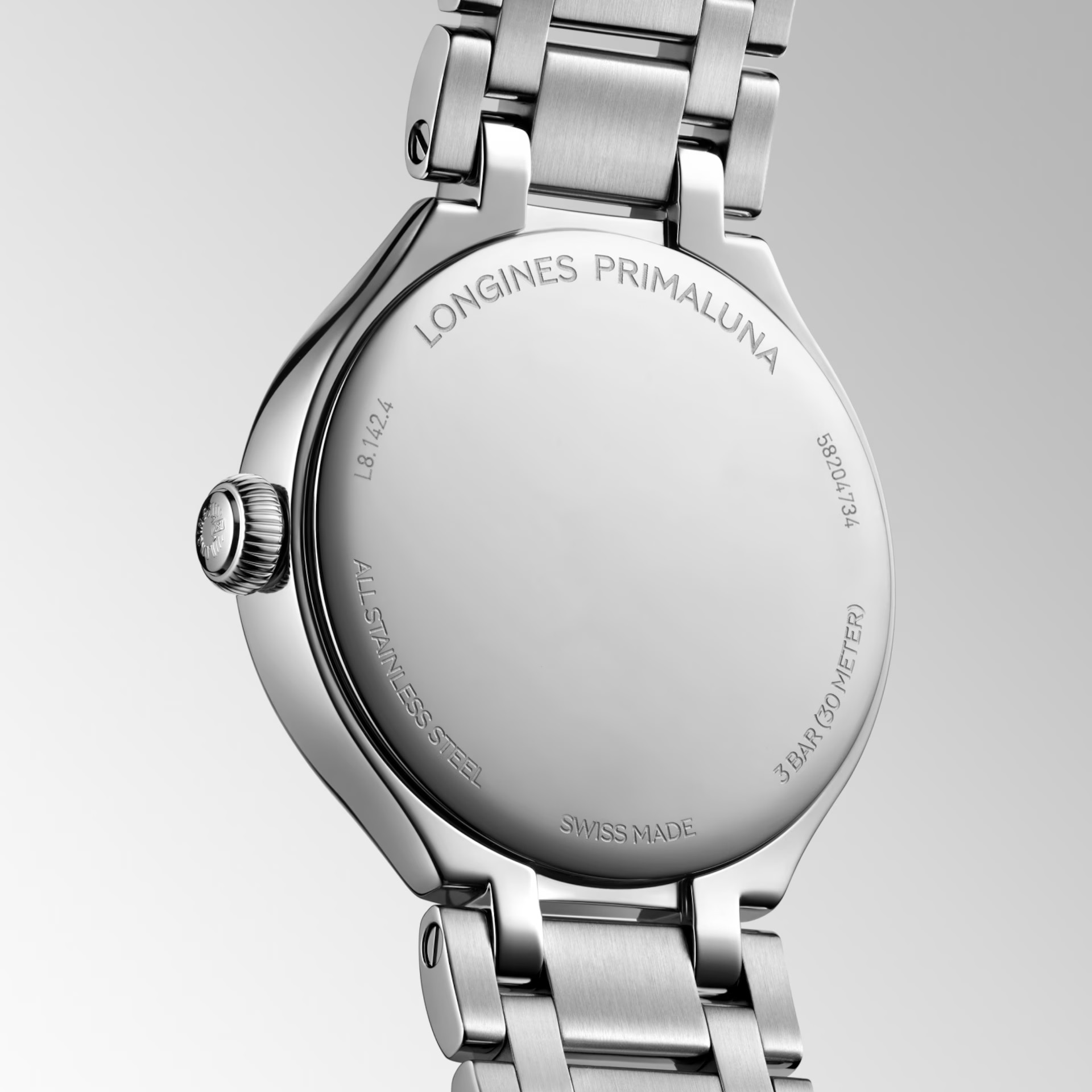 LONGINES PrimaLuna Quartz Silver Dial 30mm Silver Stainless Steel Bracelet L81424716 - 5