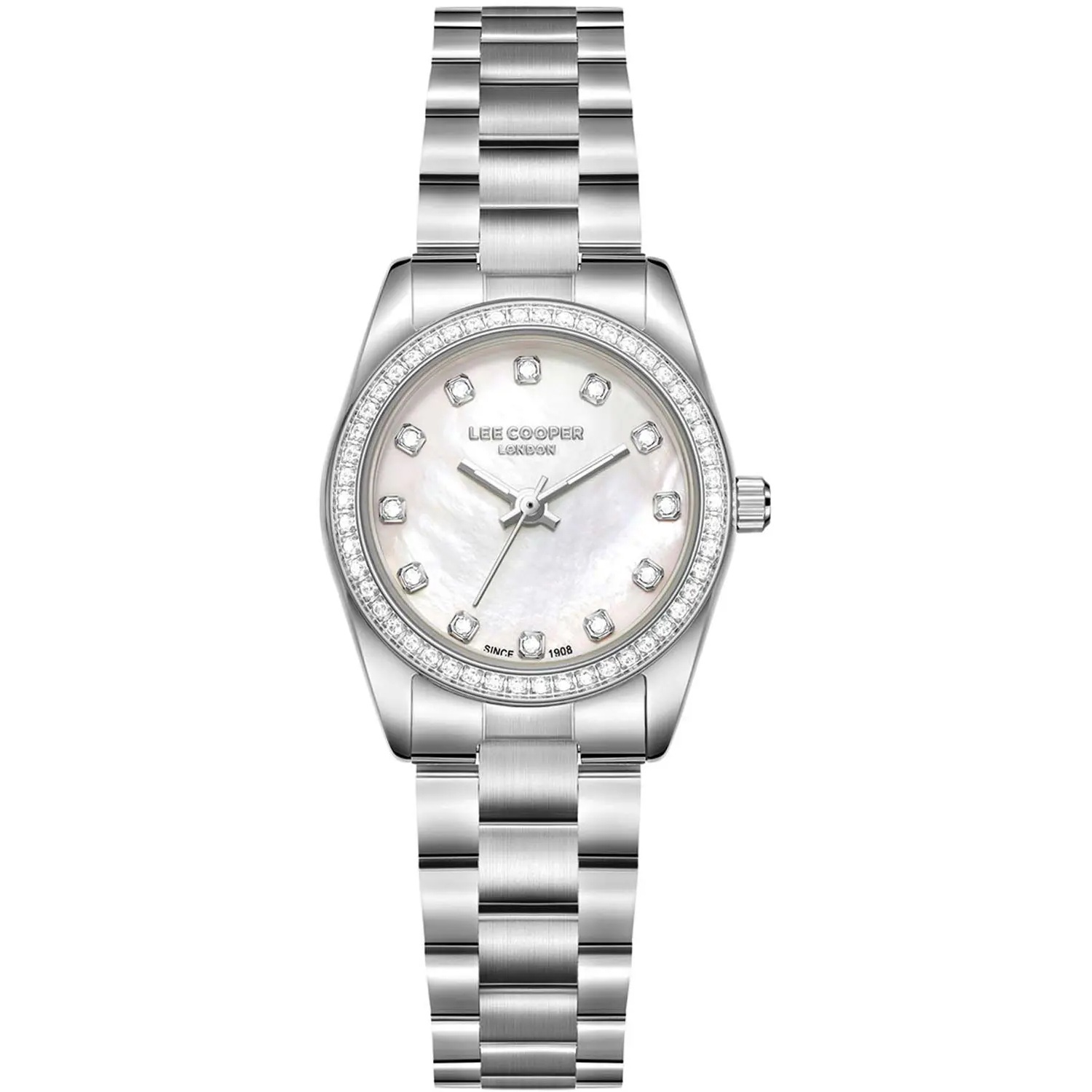 LEE COOPER Lady's White Pearl Dial 26mm Silver Stainless Steel Bracelet LC08155.320 - 