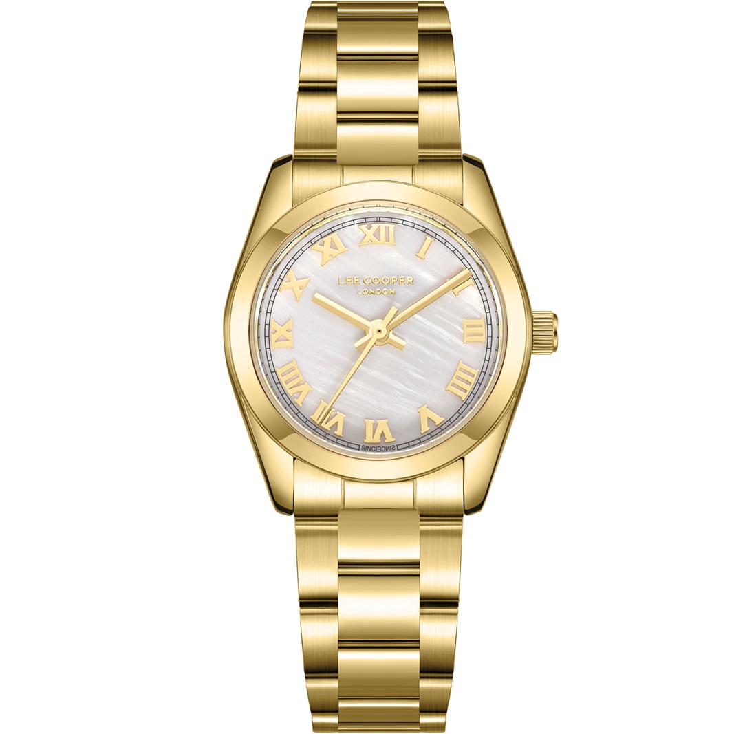 LEE COOPER Lady's White Pearl Dial 28mm Gold Stainless Steel Bracelet LC08190.120 - 