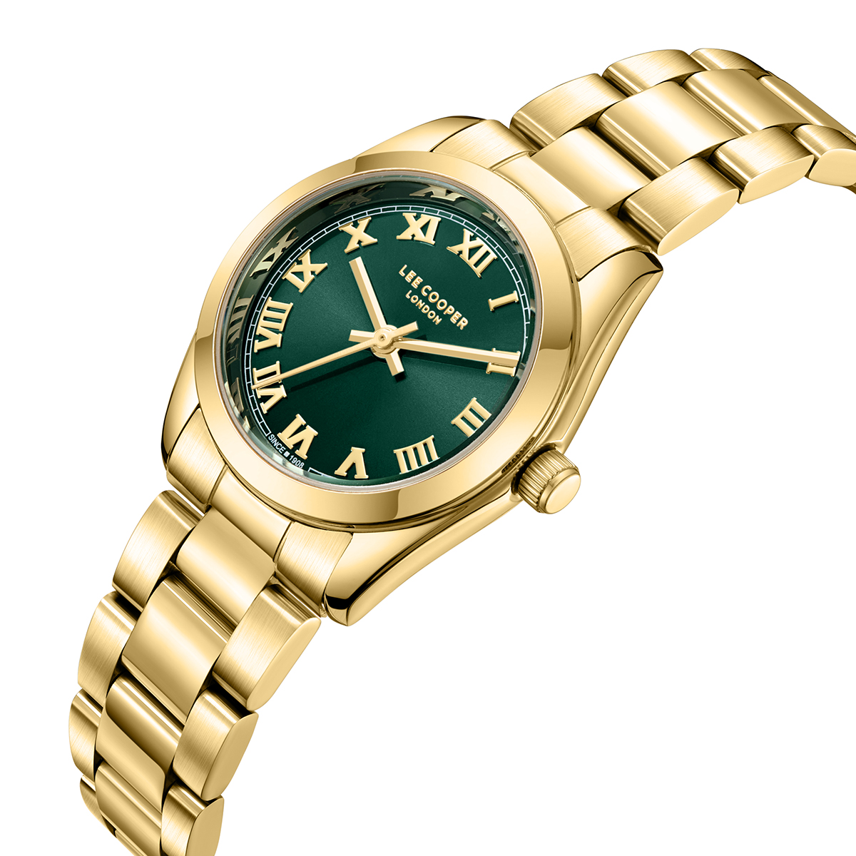 LEE COOPER Lady's Green Dial 28mm Gold Stainless Steel Bracelet LC08190.170 - 
