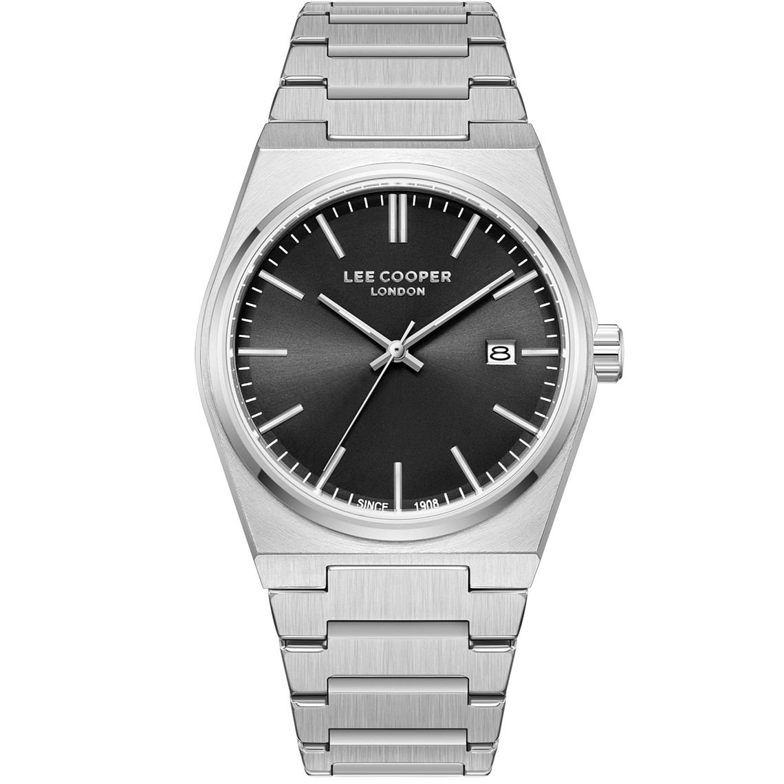 LEE COOPER Black Dial 40mm Silver Stainless Steel Bracelet LC08196.350 - 