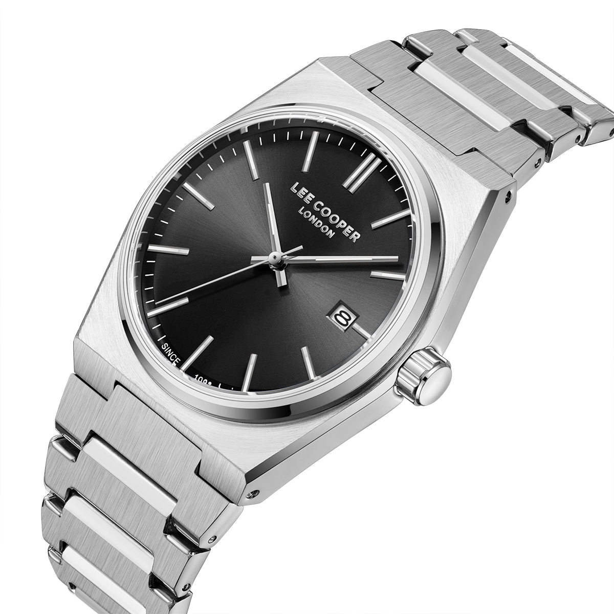 LEE COOPER Black Dial 40mm Silver Stainless Steel Bracelet LC08196.350 - 