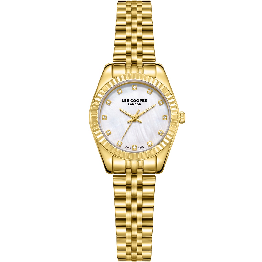 LEE COOPER Lady's White Pearl Dial Dial 25mm Gold Stainless Steel Bracelet LC08243.120 - 