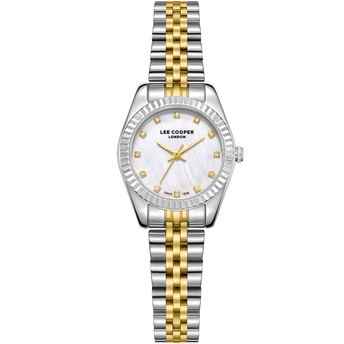 LEE COOPER Lady's White Pearl Dial Dial 25mm Two Tone Gold Stainless Steel Bracelet LC08243.220 - 