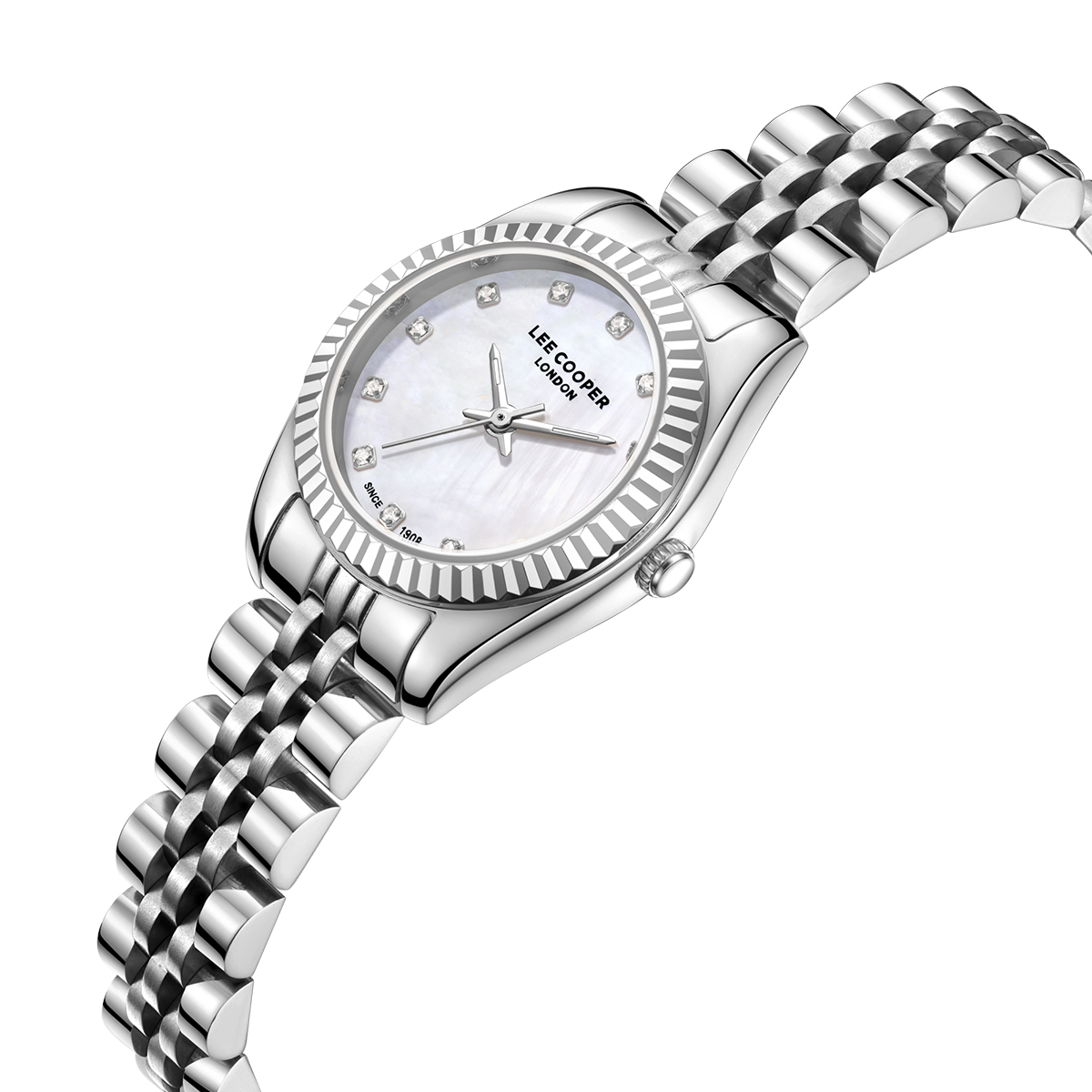 LEE COOPER Lady's White Pearl Dial Dial 25mm Silver Stainless Steel Bracelet LC08243.320 - 