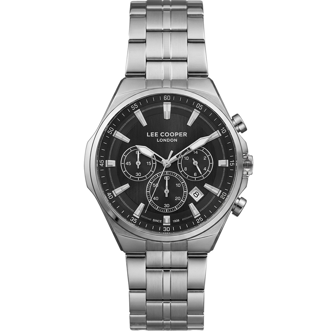 LEE COOPER Chronograph Black Dial 41mm Silver Stainless Steel Bracelet LC08273.350 - 1