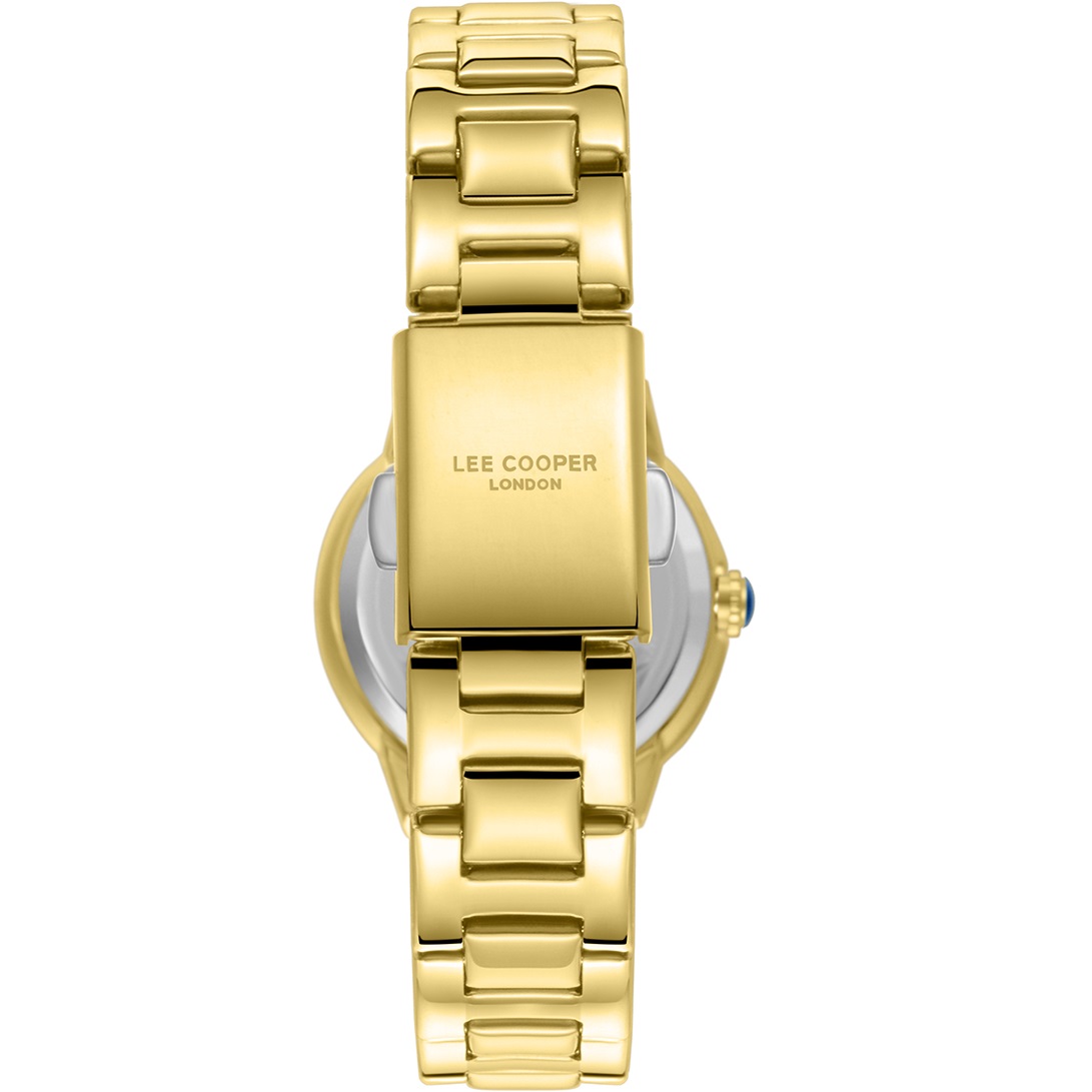 LEE COOPER Lady's Crystals Silver Dial 30mm Gold Stainless Steel Bracelet LC08295.130 - 4