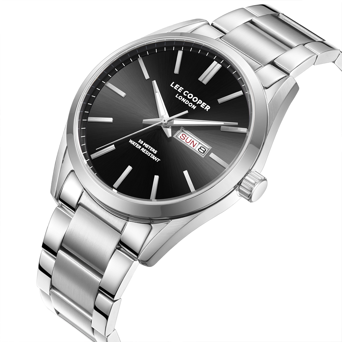 LEE COOPER Black Dial 42mm Silver Stainless Steel Bracelet LC08340.350 - 2