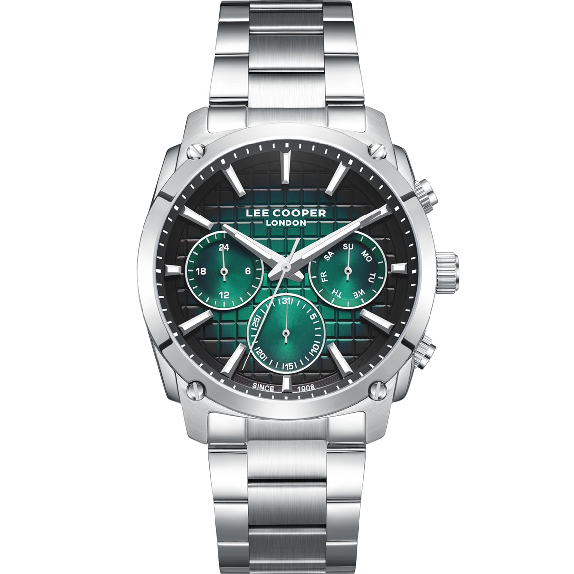 LEE COOPER Multifunction Green Dial 42mm Silver Stainless Steel Bracelet LC08348.370 - 1