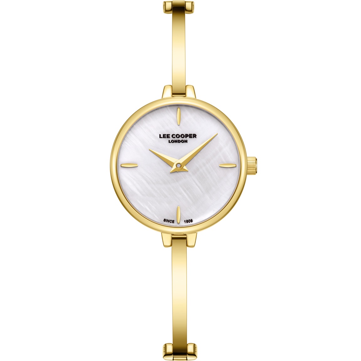LEE COOPER Lady's White Pearl Dial 26mm Gold Stainless Steel Bangle Bracelet LC08350.120 - 
