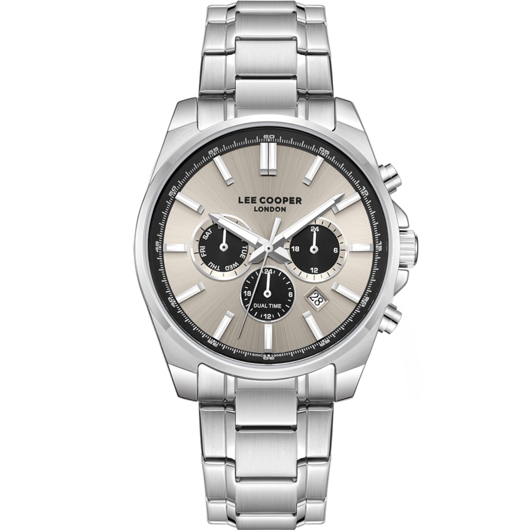 LEE COOPER Multifunction Gray Dial 42mm Silver Stainless Steel Bracelet LC08355.360 - 