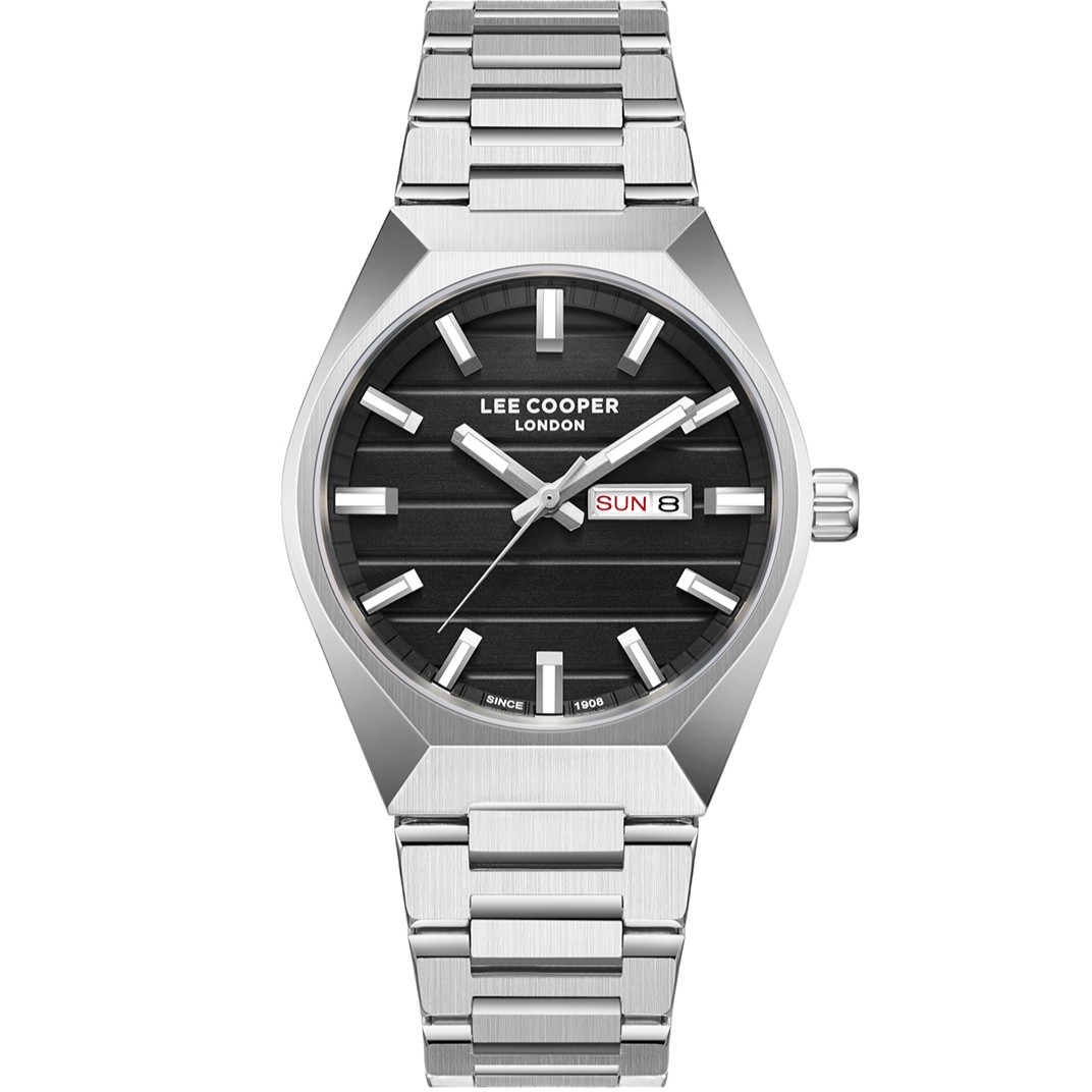 LEE COOPER Black Dial 41mm Silver Stainless Steel Bracelet LC08363.350 - 