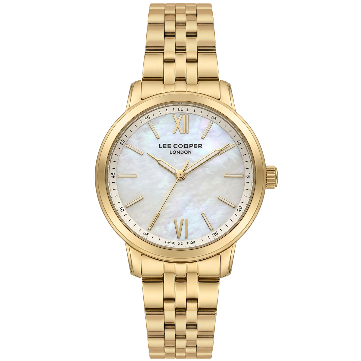 LEE COOPER Lady's White Pearl Dial 32mm Gold Stainless Steel Bracelet LC08371.120 - 
