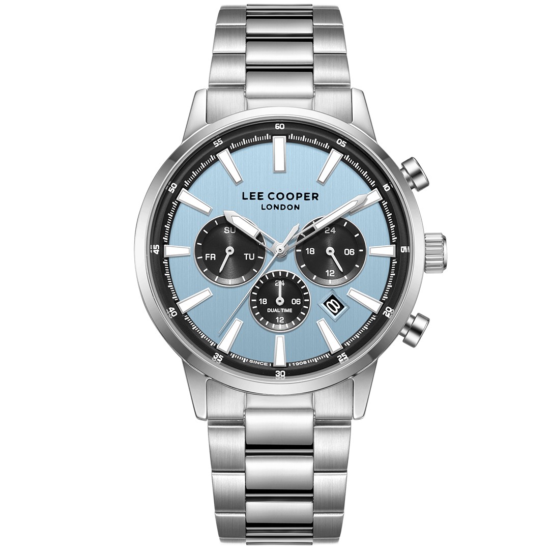 LEE COOPER Multifunction Light Blue Dial 42mm Silver Stainless Steel Bracelet LC08382.300 - 1