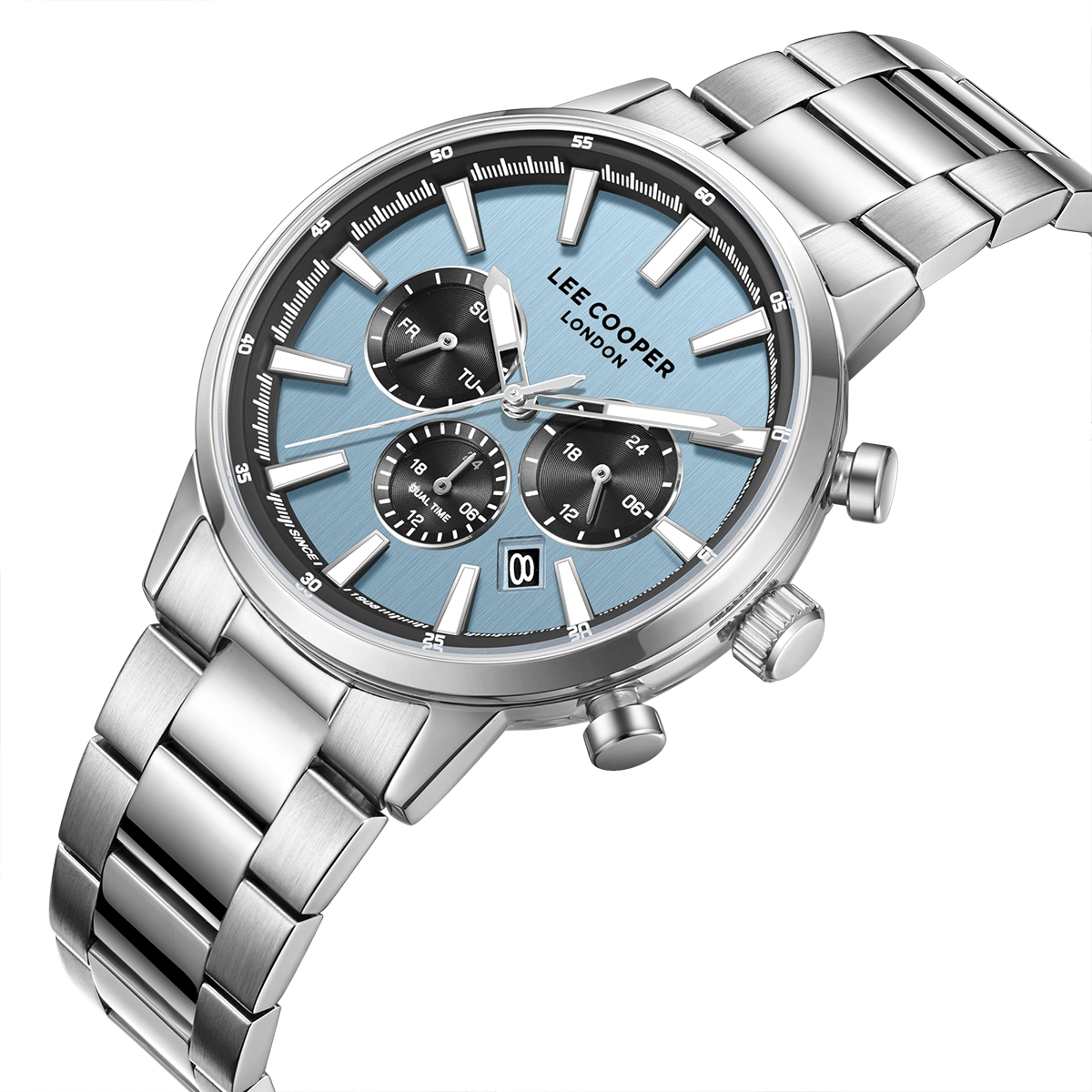 LEE COOPER Multifunction Light Blue Dial 42mm Silver Stainless Steel Bracelet LC08382.300 - 2