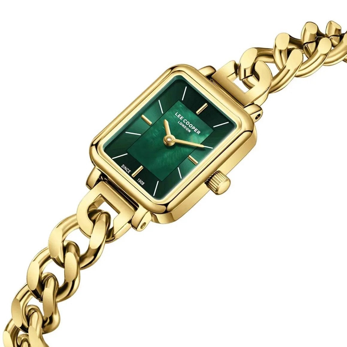 LEE COOPER Lady's Green Dial 17.5mm Gold Stainless Steel Bracelet LC08384.170 - 