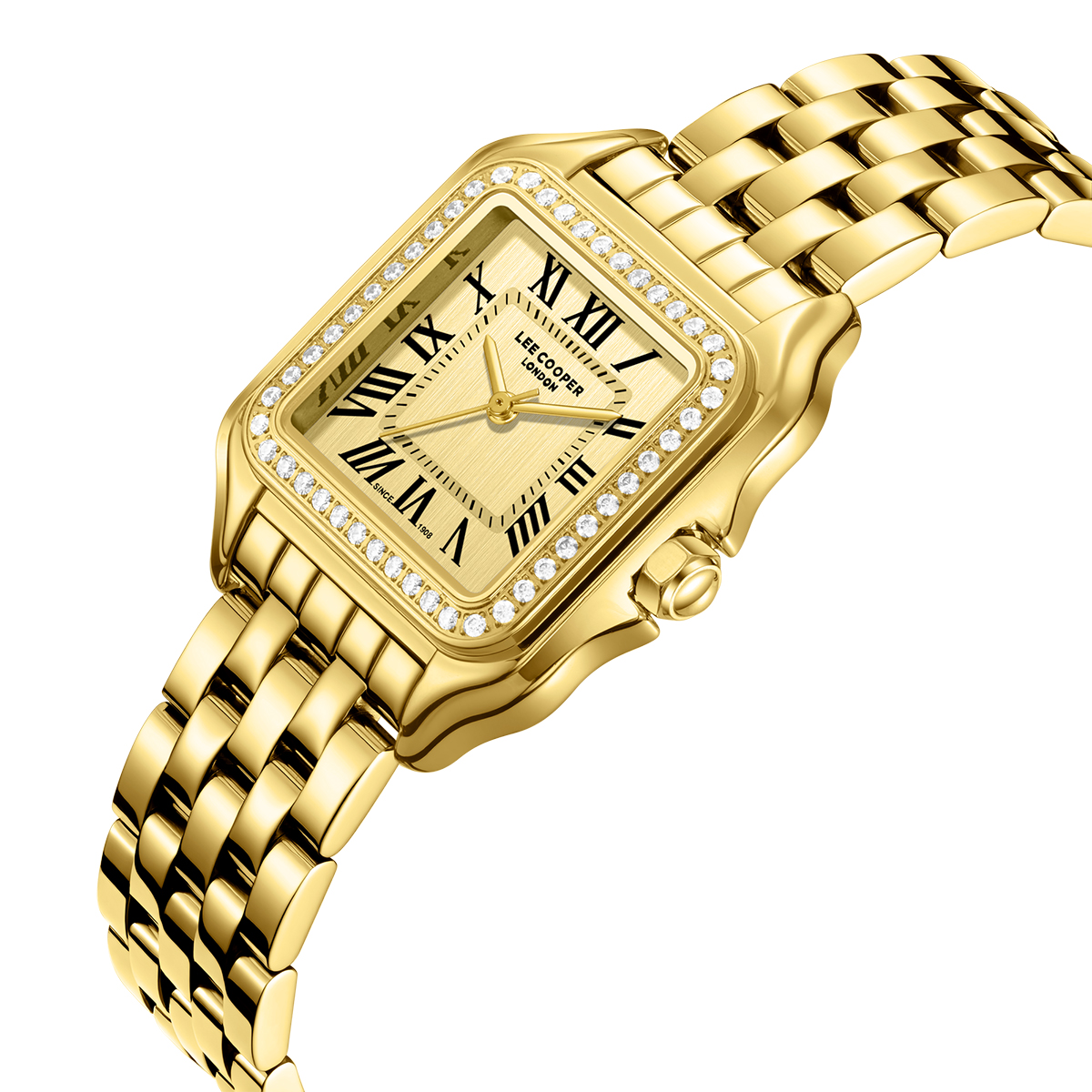 LEE COOPER Lady's Gold Dial 29mm Gold Stainless Steel Bracelet LC08398.110 - 