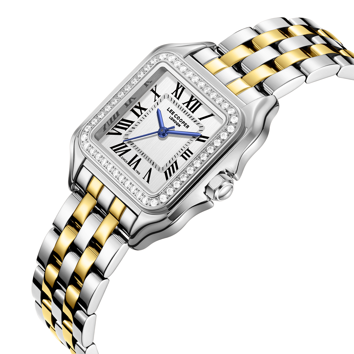 LEE COOPER Lady's Silver Dial 29mm Two-Tone Gold Stainless Steel Bracelet LC08398.230 - 