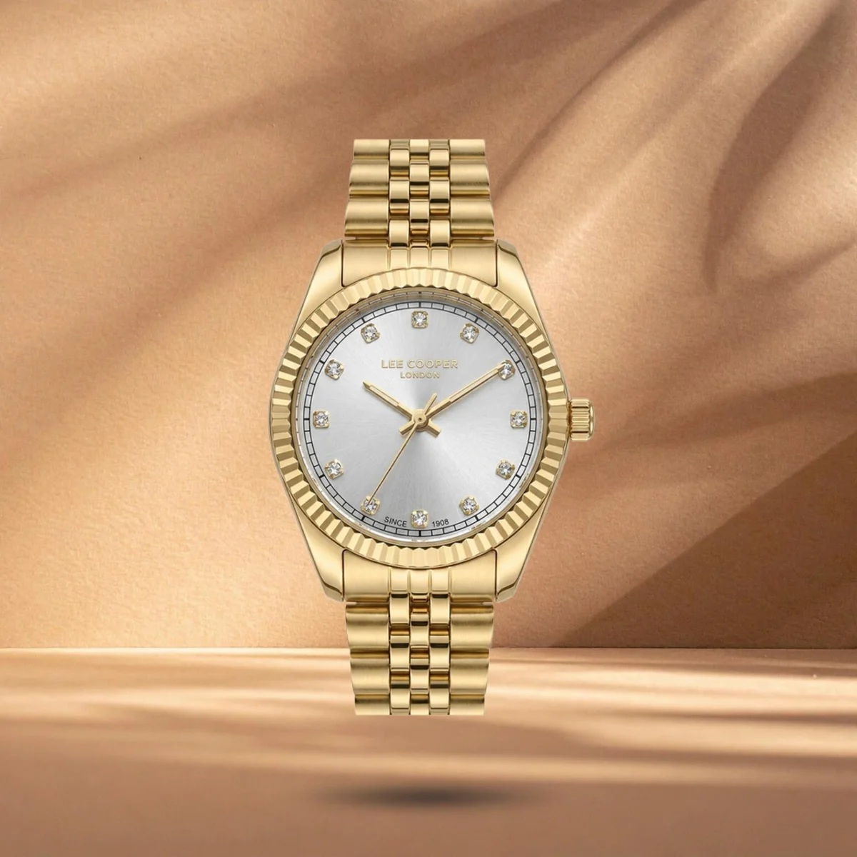 LEE COOPER Lady's Silver Dial 22mm Gold Stainless Steel Bracelet LC08400.130 - 