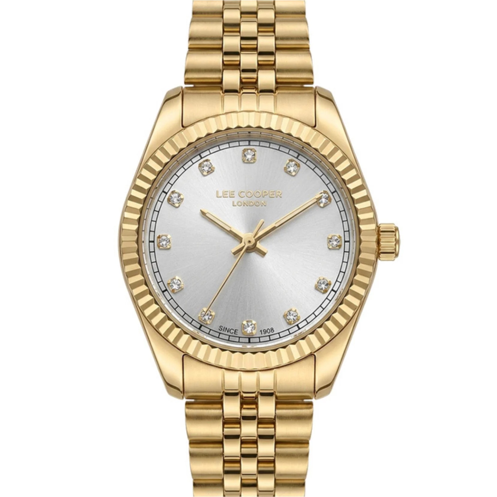 LEE COOPER Lady's Silver Dial 22mm Gold Stainless Steel Bracelet LC08400.130 - 